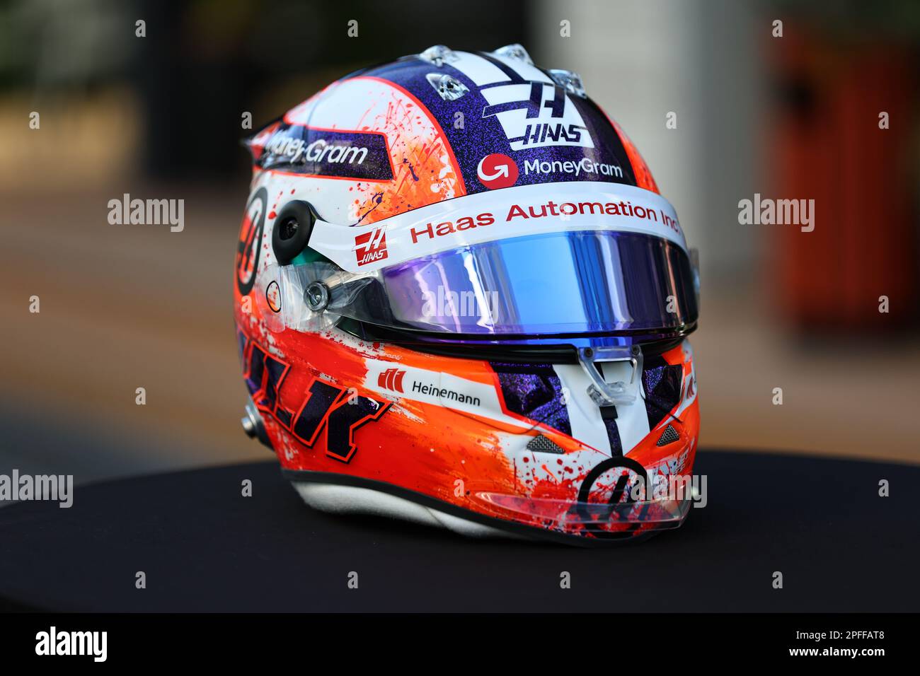 Jeddah, Saudi-Arabien. 17. März 2022. JEDDAH, SAUDI-ARABIEN, Corniche Circuit, 17. März: Helm von Nico Hülkenberg (HUELKENBERG), GER, während des Saudi-arabischen Formel-1-Grand Prix auf der Dschidah Corniche Circuit am 17. März 2023. Formel 1 - F1 Motorsport, gebührenpflichtiges Bild, Foto und Copyright © Jun QIAN ATP Images (QIAN Jun/ATP/SPP) Guthaben: SPP Sport Press Photo. Alamy Live News Stockfoto