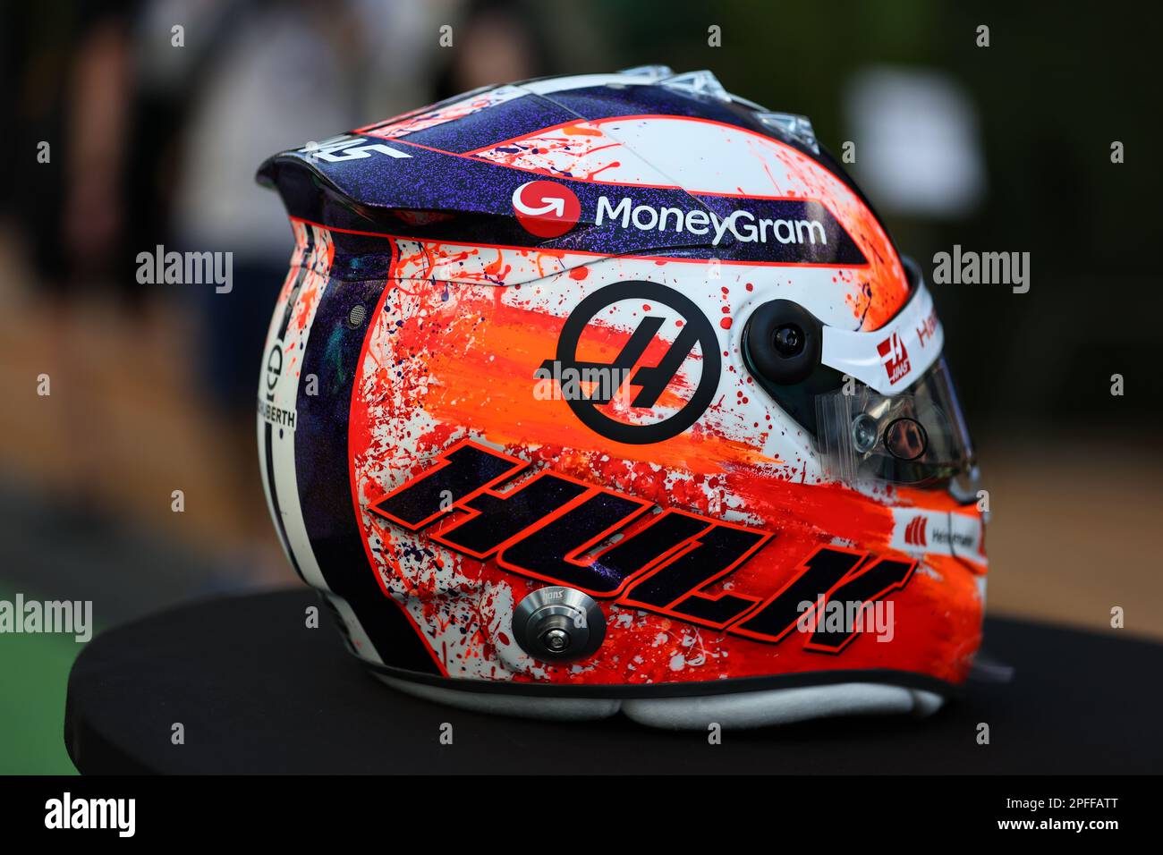 Jeddah, Saudi-Arabien. 17. März 2022. JEDDAH, SAUDI-ARABIEN, Corniche Circuit, 17. März: Helm von Nico Hülkenberg (HUELKENBERG), GER, während des Saudi-arabischen Formel-1-Grand Prix auf der Dschidah Corniche Circuit am 17. März 2023. Formel 1 - F1 Motorsport, gebührenpflichtiges Bild, Foto und Copyright © Jun QIAN ATP Images (QIAN Jun/ATP/SPP) Guthaben: SPP Sport Press Photo. Alamy Live News Stockfoto