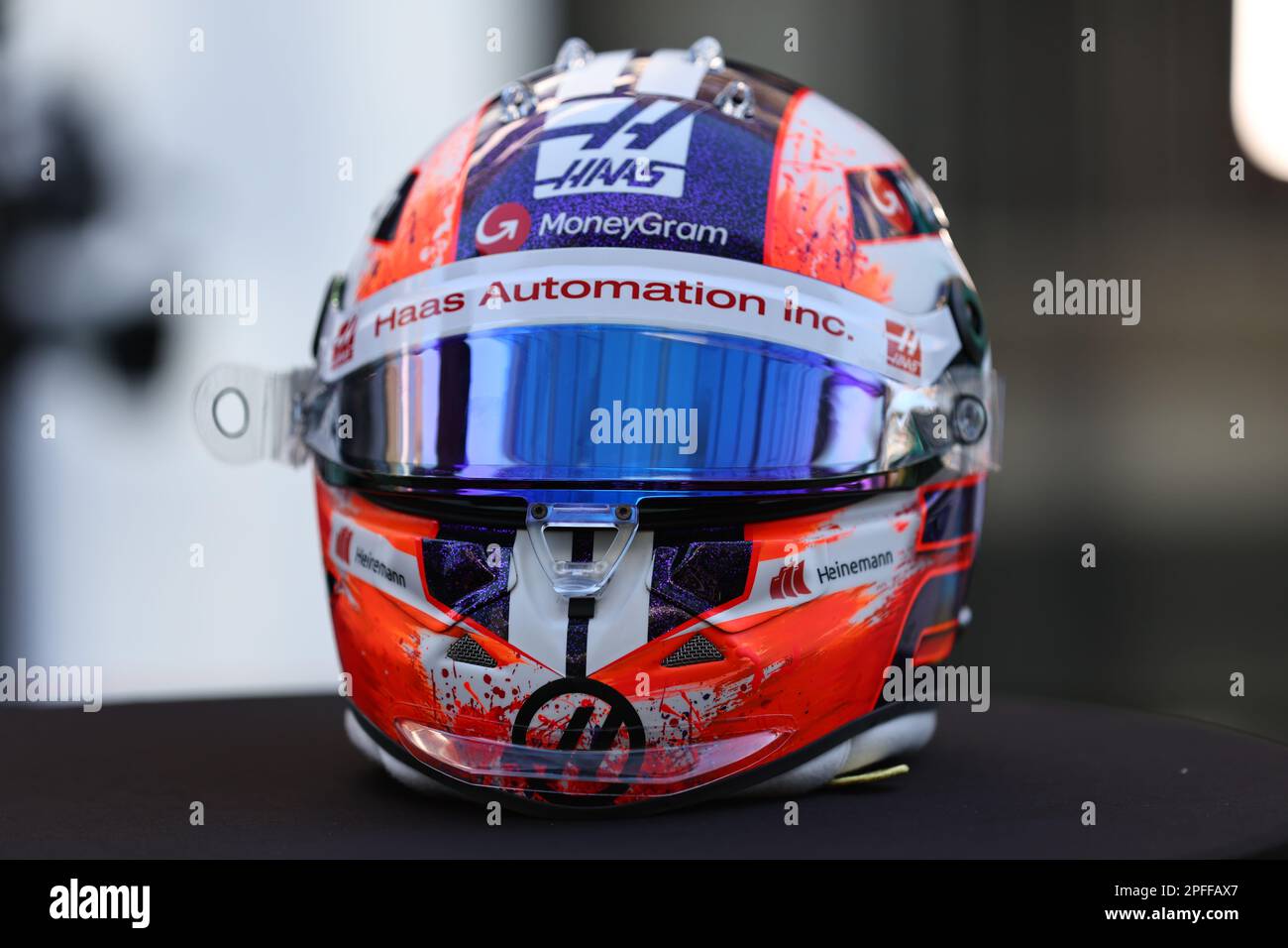 Jeddah, Saudi-Arabien. 17. März 2022. JEDDAH, SAUDI-ARABIEN, Corniche Circuit, 17. März: Helm von Nico Hülkenberg (HUELKENBERG), GER, während des Saudi-arabischen Formel-1-Grand Prix auf der Dschidah Corniche Circuit am 17. März 2023. Formel 1 - F1 Motorsport, gebührenpflichtiges Bild, Foto und Copyright © Jun QIAN ATP Images (QIAN Jun/ATP/SPP) Guthaben: SPP Sport Press Photo. Alamy Live News Stockfoto