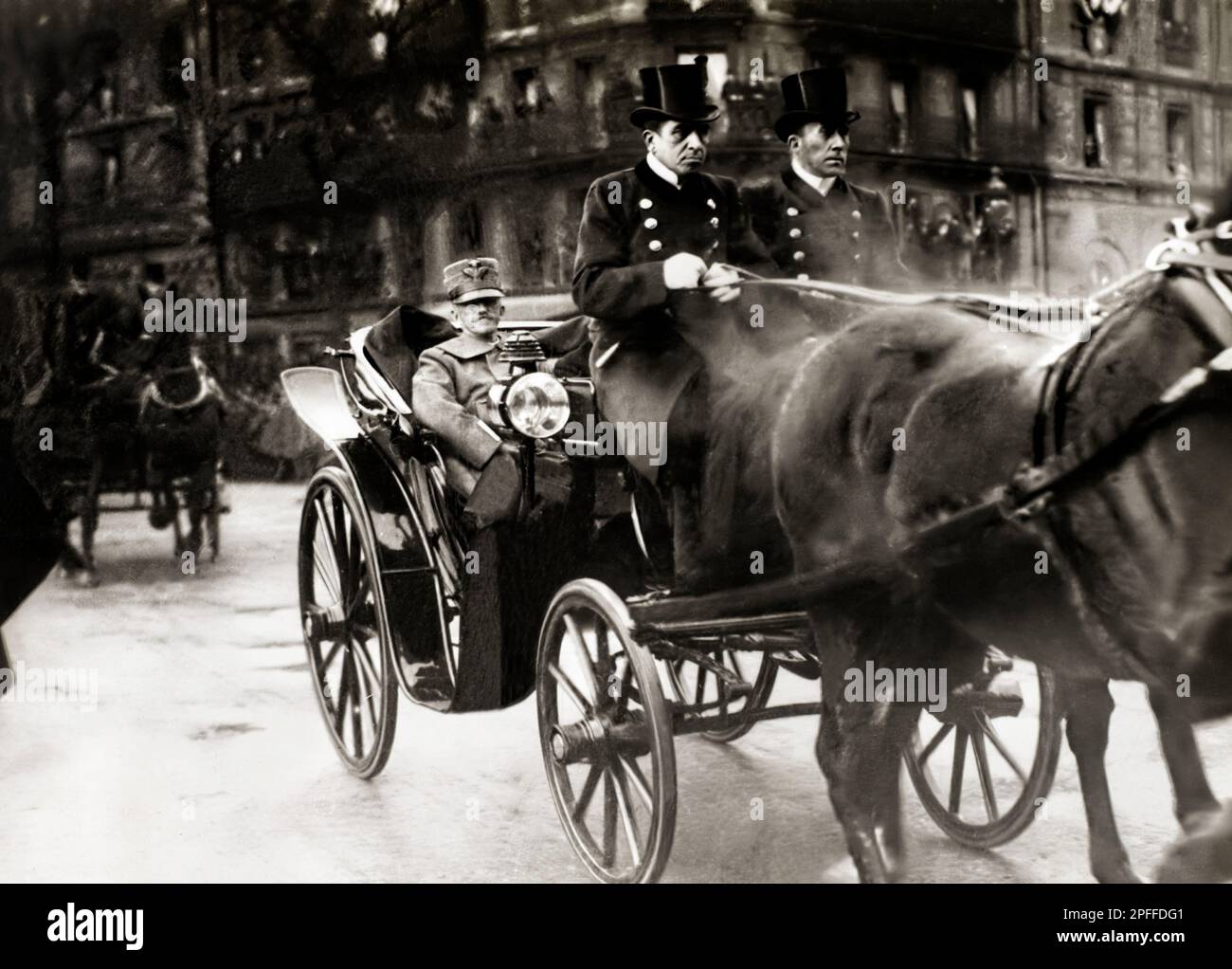 Der König von Italien Victor-Emmanuel III. (Vittorio Emanuele III.) im Dezember 1918, als er nach Paris kam. Großer Krieg, Erster Weltkrieg, 1914-1918 Stockfoto