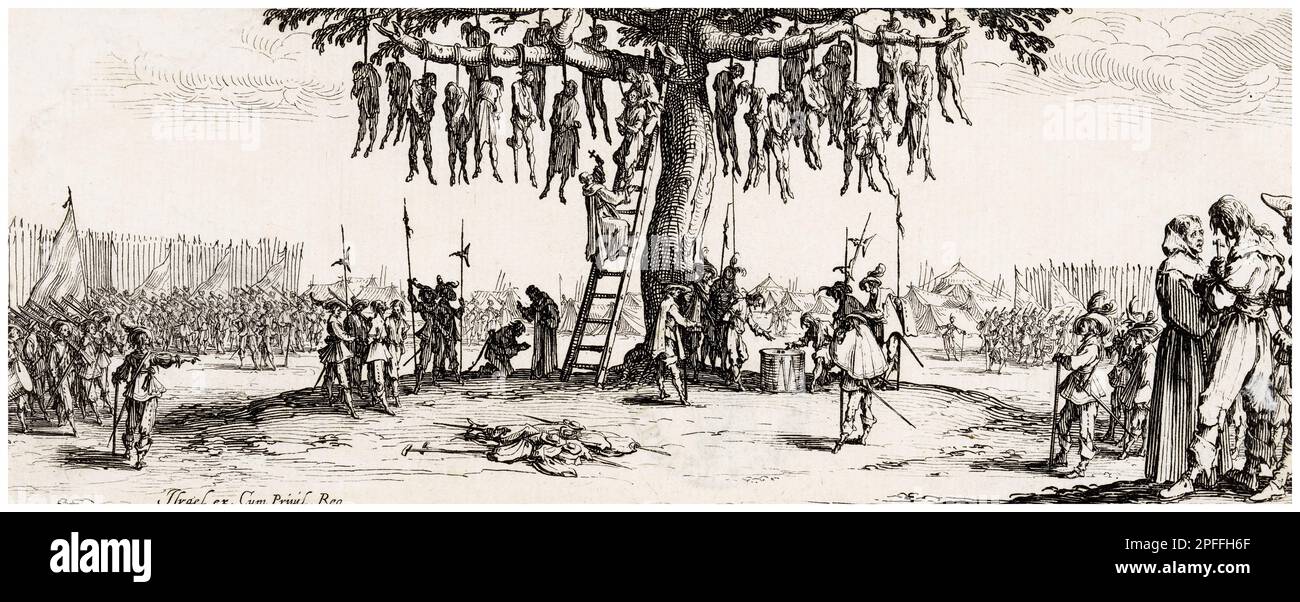 Jacques Callot, der Hängende Baum, Ätzen, 1633 Stockfoto