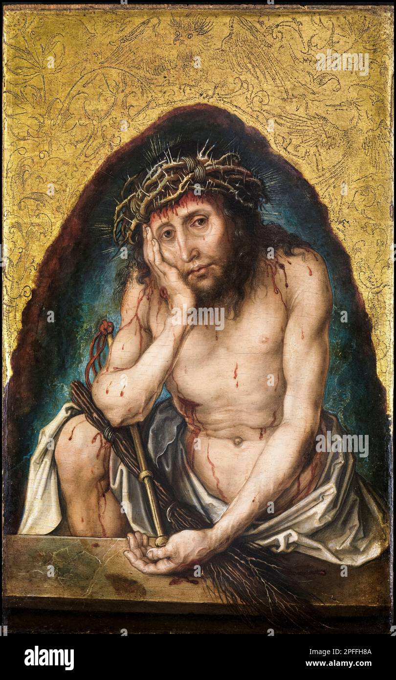 Albrecht Durer, Christus als Mann der Trauer, gemalt in gemischten Medien auf Holz, 1493 Stockfoto