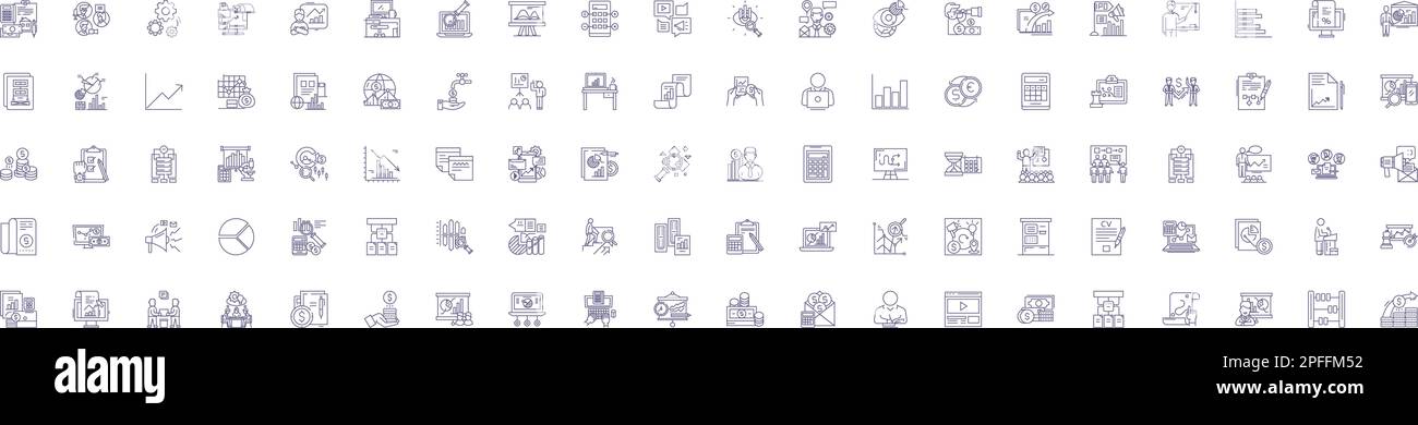 Symbole für Prüfer- und Analysezeilen sind gesetzt. Designsammlung von Auditor, Analyse, Auditing, Analysieren, Evaluieren, Überprüfung, Inspektion, Überprüfung Stock Vektor