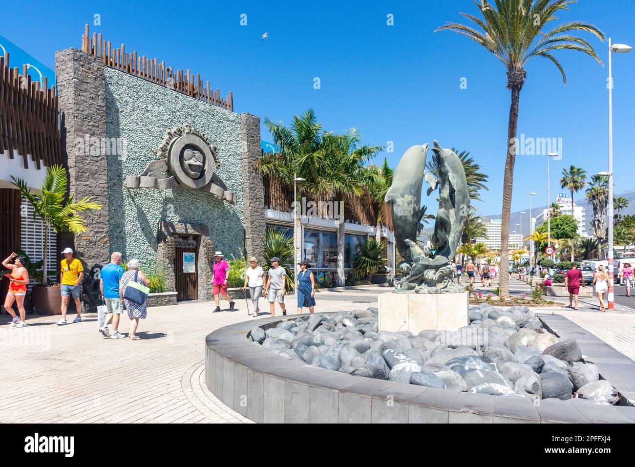 Strandpromenade, Avenue Rafael Puig Lluvina, Playa de las Américas, Teneriffa, Kanarische Inseln, Königreich Spanien Stockfoto