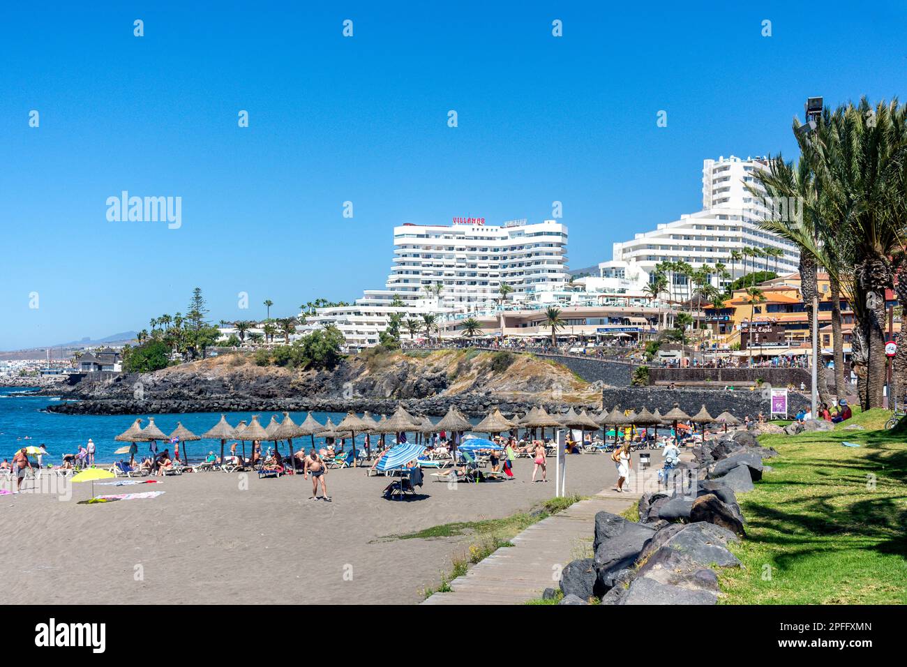 Playa de El Bobo, Playa de las Américas, Teneriffa, Kanarische Inseln, Königreich Spanien Stockfoto