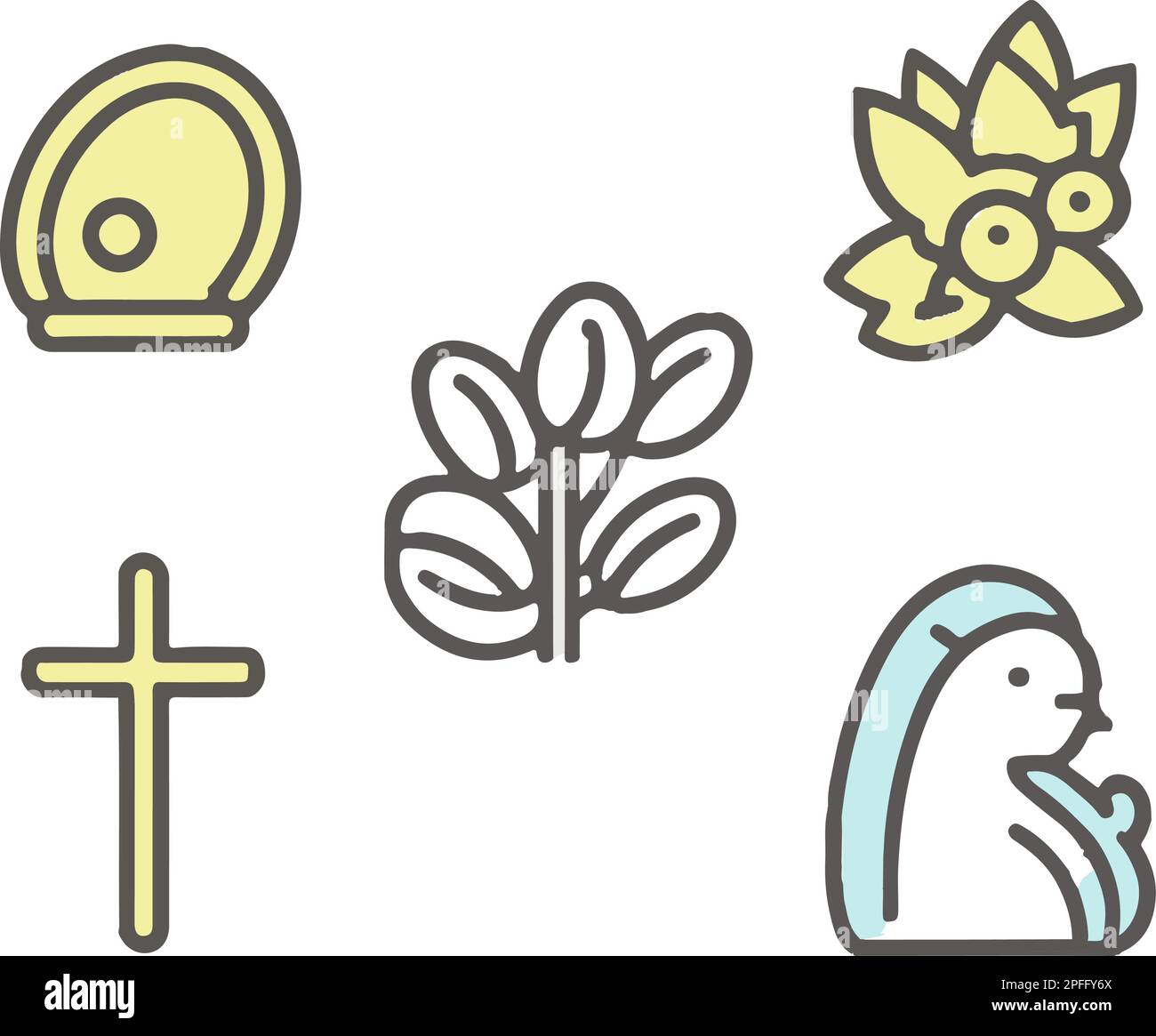 Flache Christliche Osterfeierensymbole Stock Vektor
