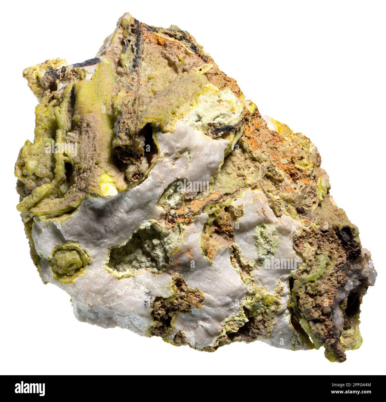 Grüne Pyromorphite [Pb5 (PO4) 3Cl] (von Roughtongill, Caldbeck, Cumbria UK) Stockfoto