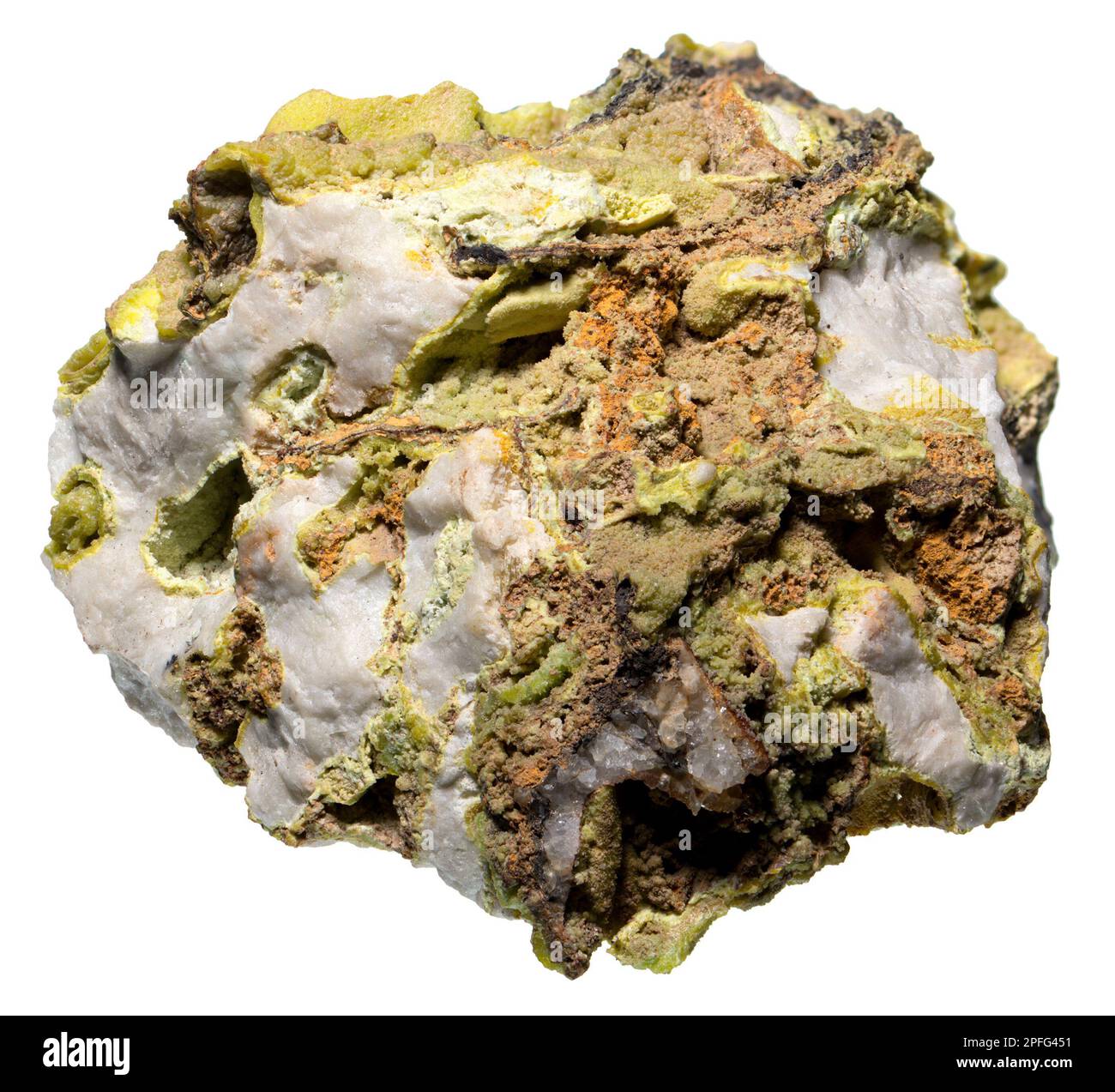 Grüne Pyromorphite [Pb5 (PO4) 3Cl] (von Roughtongill, Caldbeck, Cumbria UK) Stockfoto