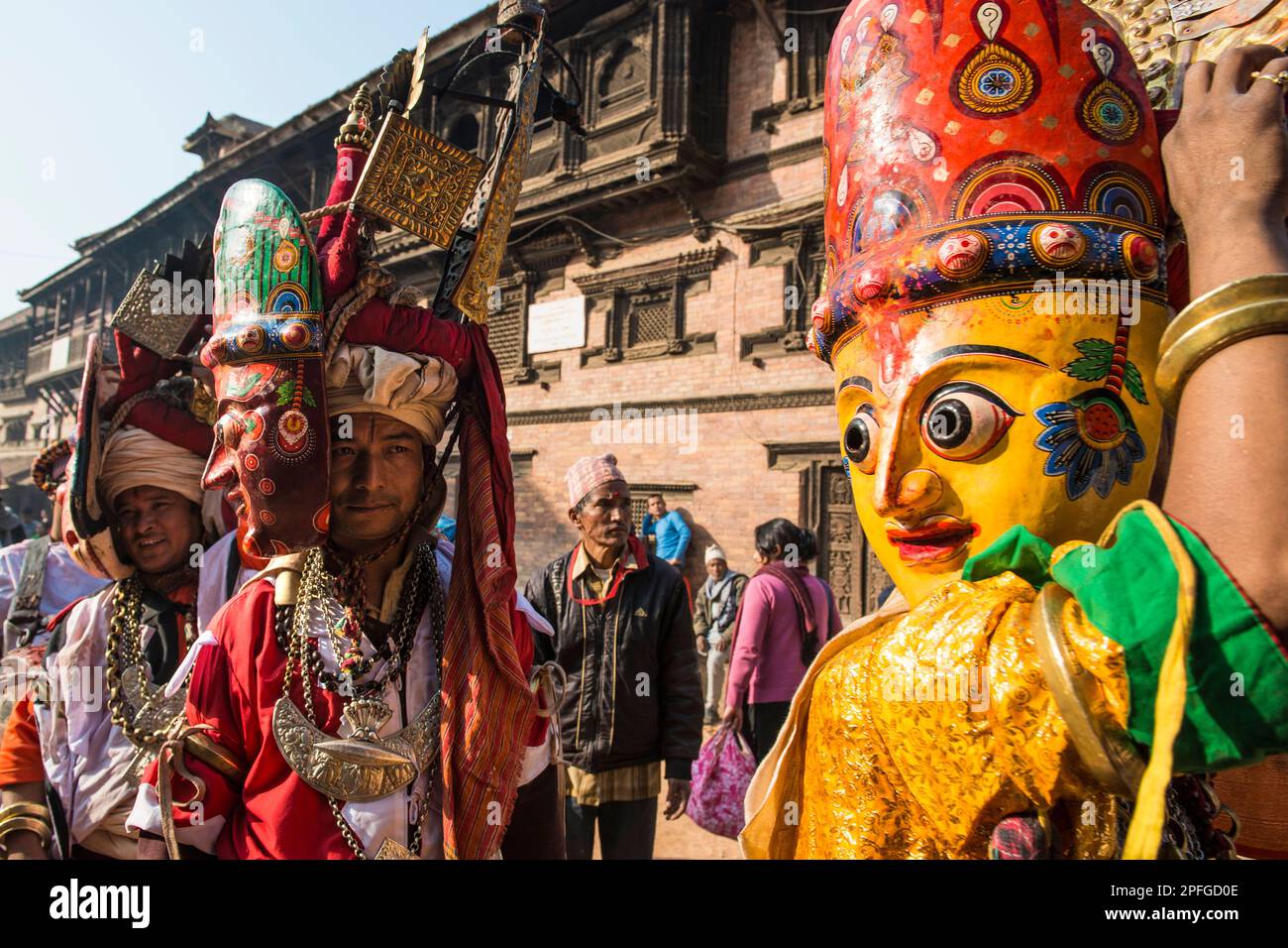 Nepal; Bhaktapur, Folklore Stockfoto