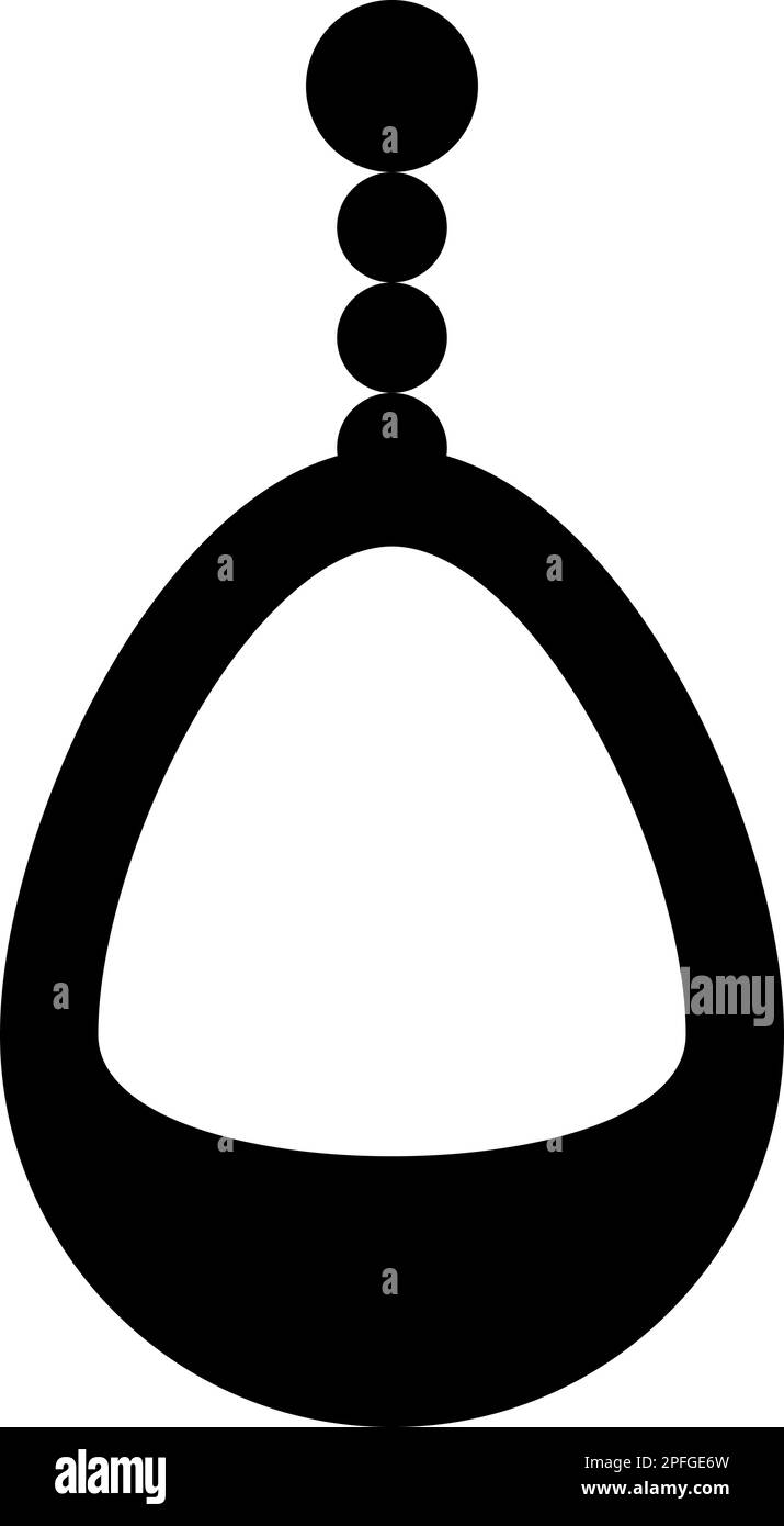 Ohrring Schmuck Anhänger Ohrringe Luxus Bijou Edelstein Bijouterie Verzierung Symbol schwarze Farbe Vektor Abbildung flach Stock Vektor