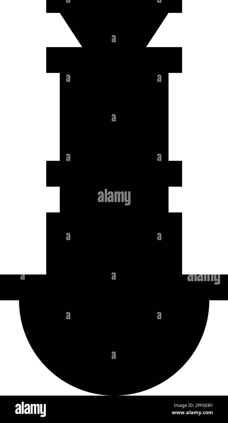 Siphon Rohrleitungen Abfluss unter dem Spülbecken Abwassersymbol schwarze Farbe Vektor Abbildung flach einfach Stock Vektor
