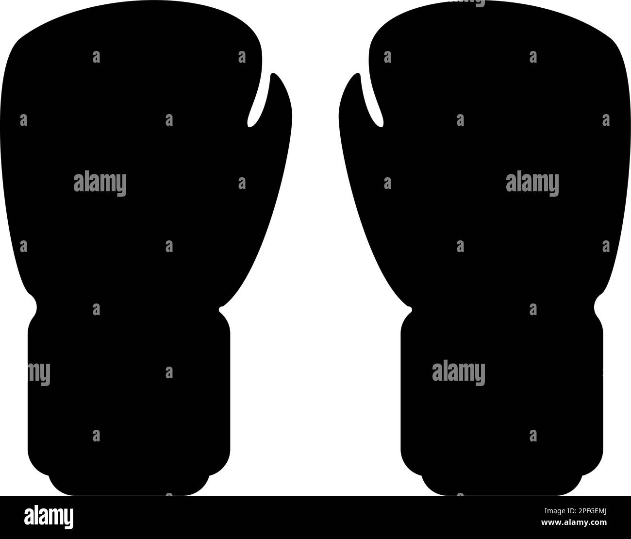 Box Handschuhe Paar Fäustschutz Ausrüstung Sportkleidung für Punch Workout Sport Icon schwarz Vektor Illustration Bild flach Stil einfach Stock Vektor