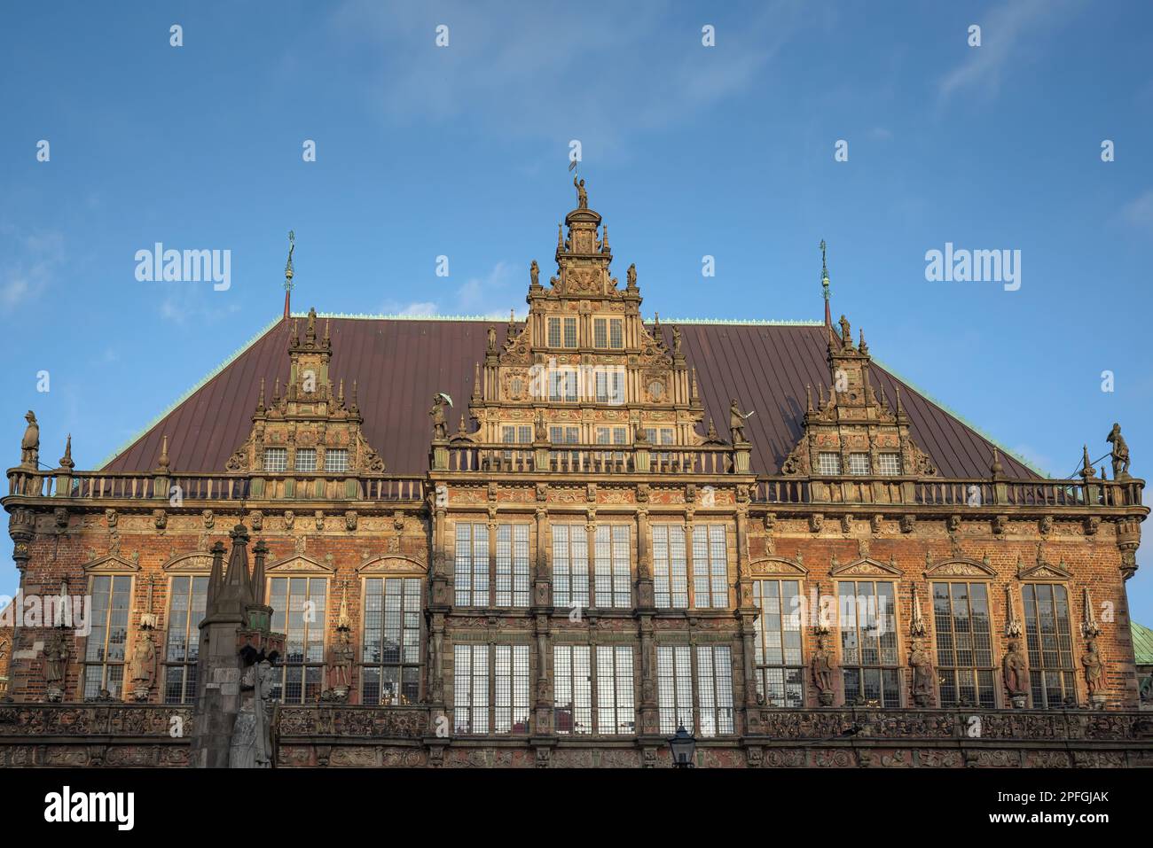 Fassade des alten Rathauses am Marktplatz Bremen Stockfoto