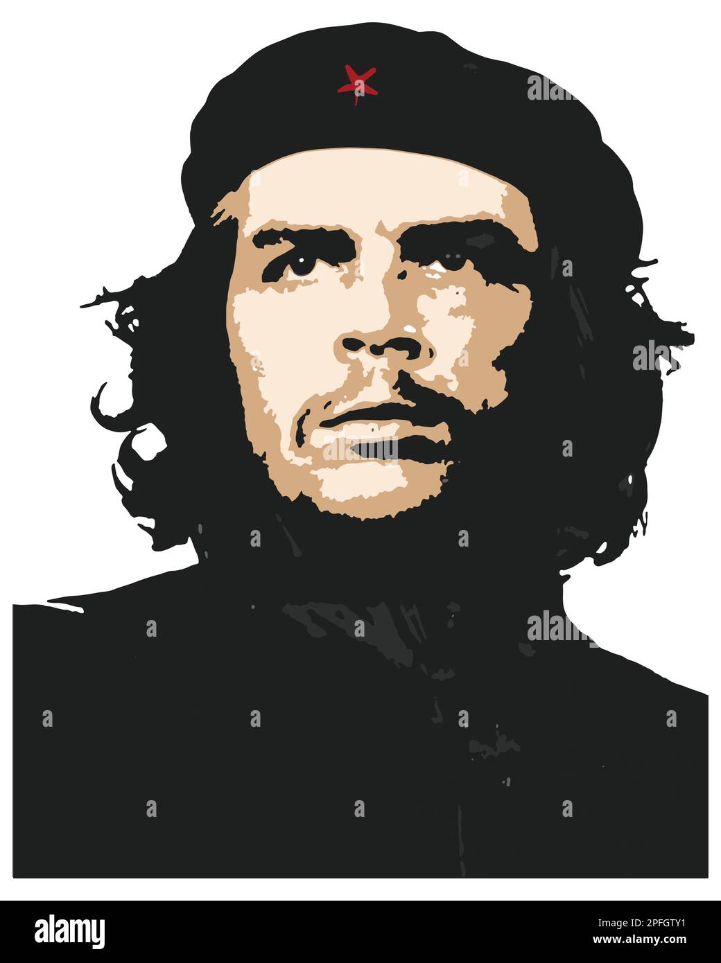 Che Guevara (Eine wichtige Figur der kubanischen Revolution Che Guevara) Vektorbildnis Stock Vektor