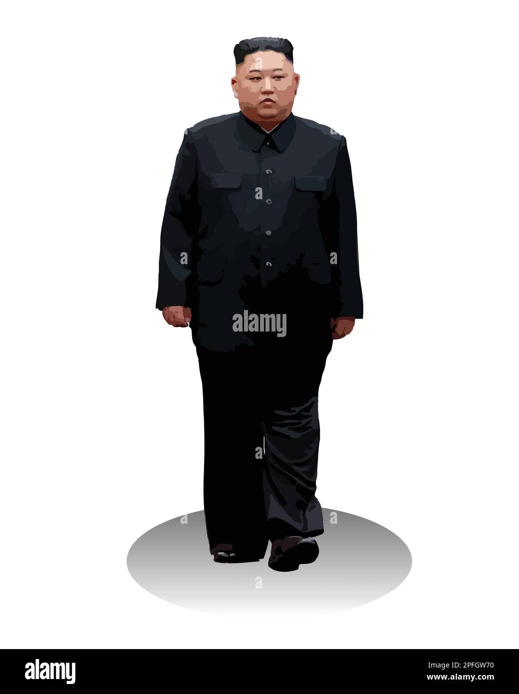 Kim Jong-un Oberster Führer Nordkoreas Vektorbild Stock Vektor