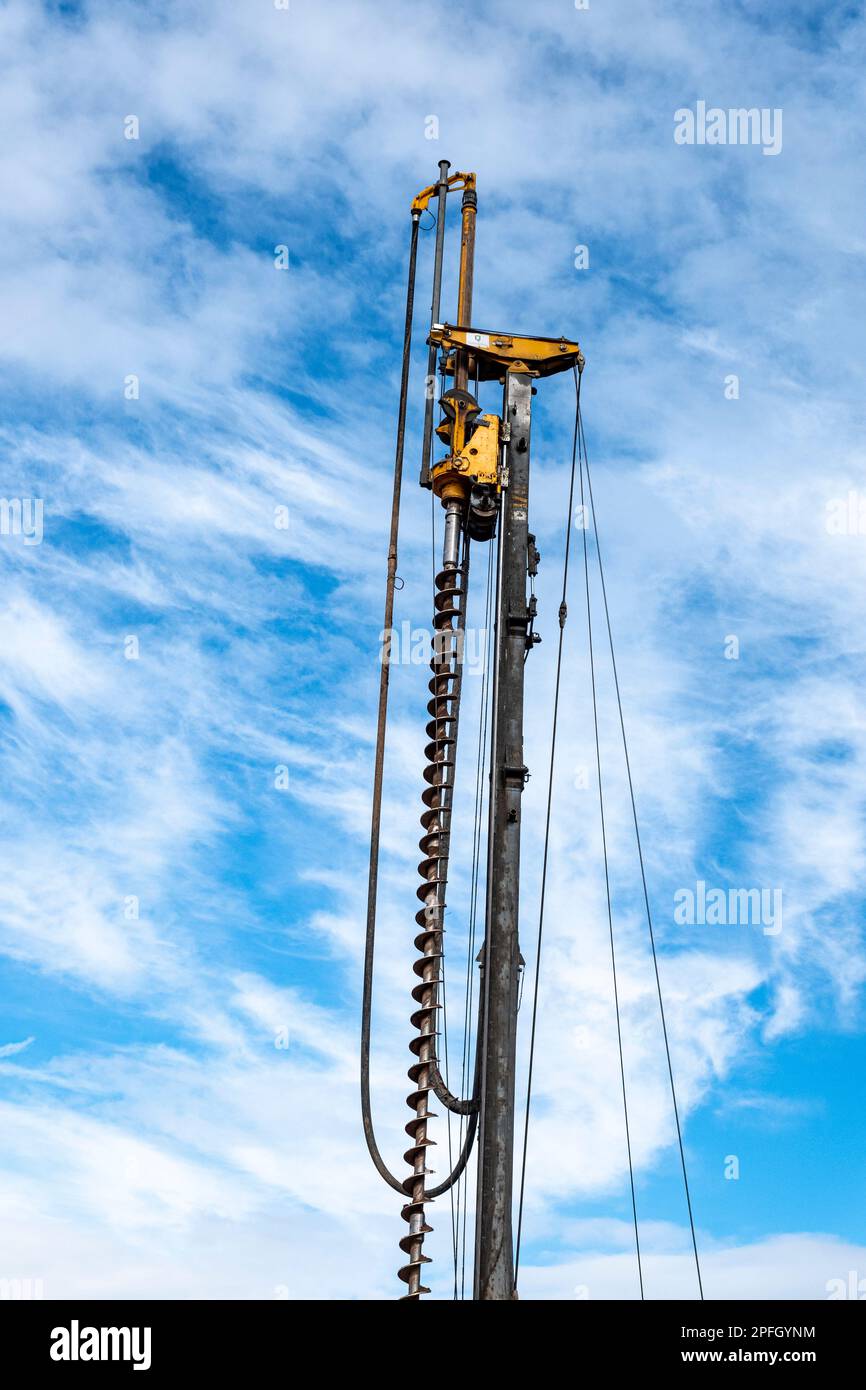 Pfahllaster auf Baustelle UK Stockfoto