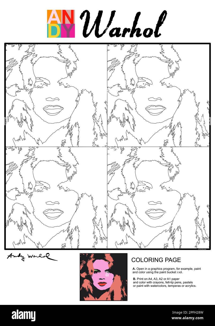 Andy Warhol Malseite Stockfoto