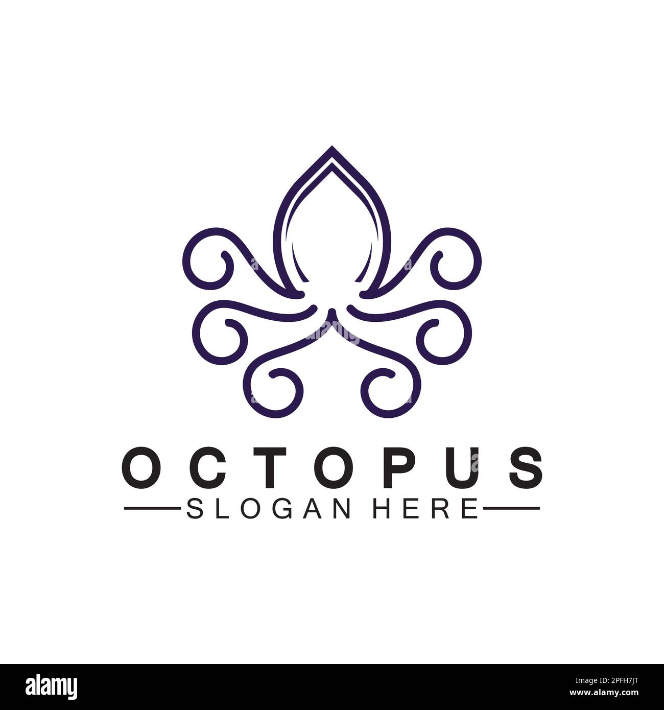 Octopus Einfache moderne Linienzeichnung Logo-Design-Vektordarstellung Stock Vektor