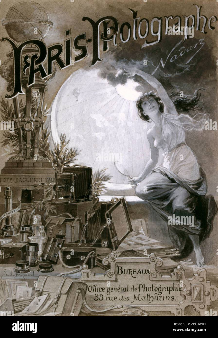 Modell für das Cover der Zeitung Nadar "Paris fotografiert" von Bayard Emile Antoine XIX. Jahrhundert Stockfoto