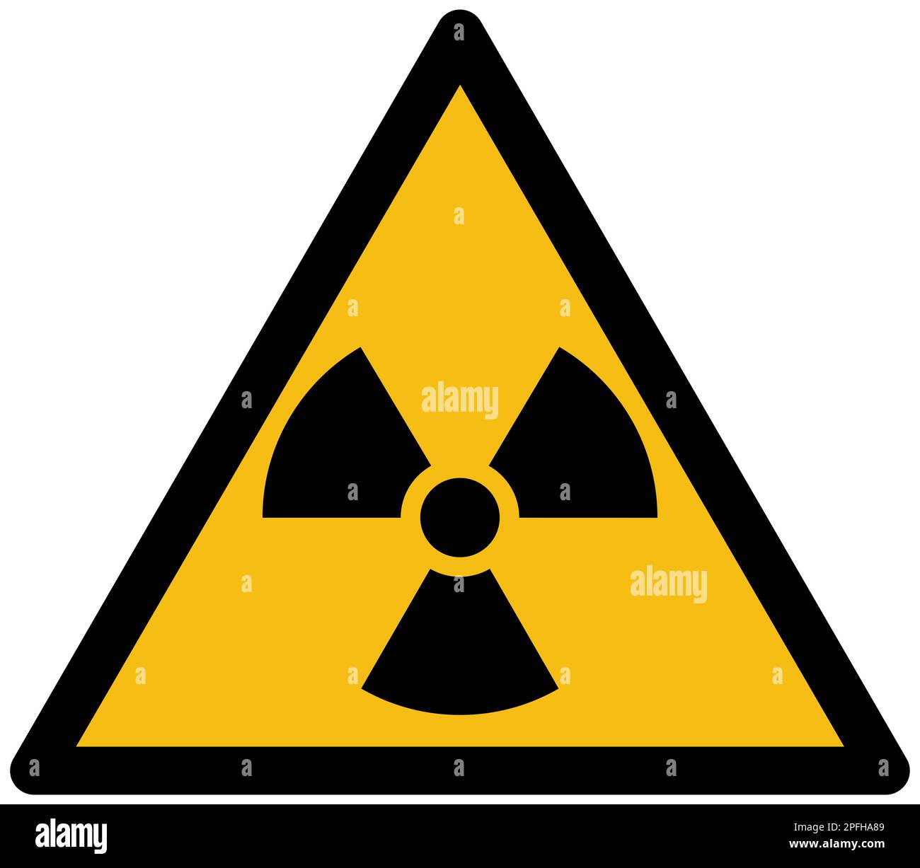 ISO 7010 Schild für radioaktives Material oder ionisierende Strahlung Stockfoto