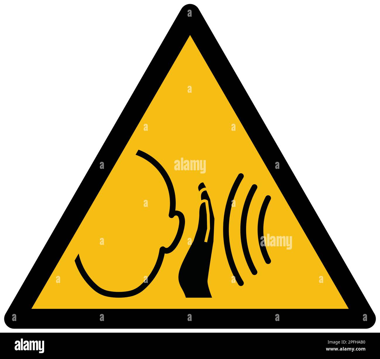 ISO 7010 Schild für plötzliche laute Geräusche Stockfoto