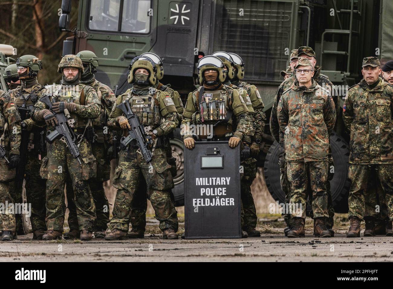 Schleifwinkel, Deutschland. 16. März 2023. FeldjaegerSoldaten, fotografiert als Teil einer