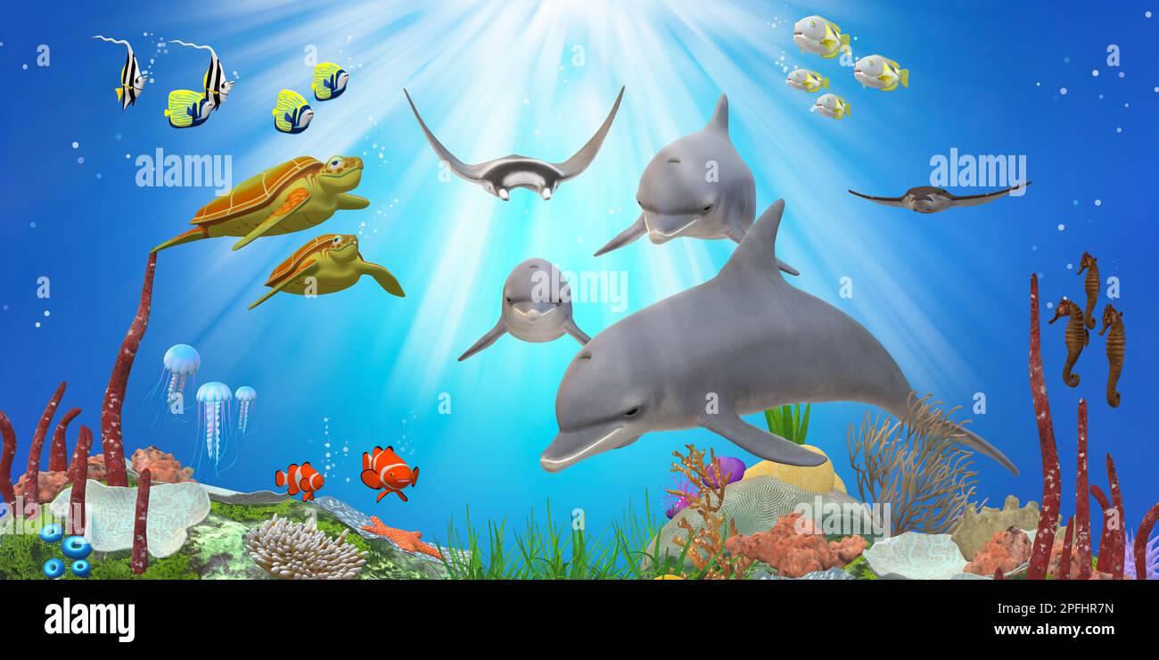 animiertes Delphin Hintergrundbild