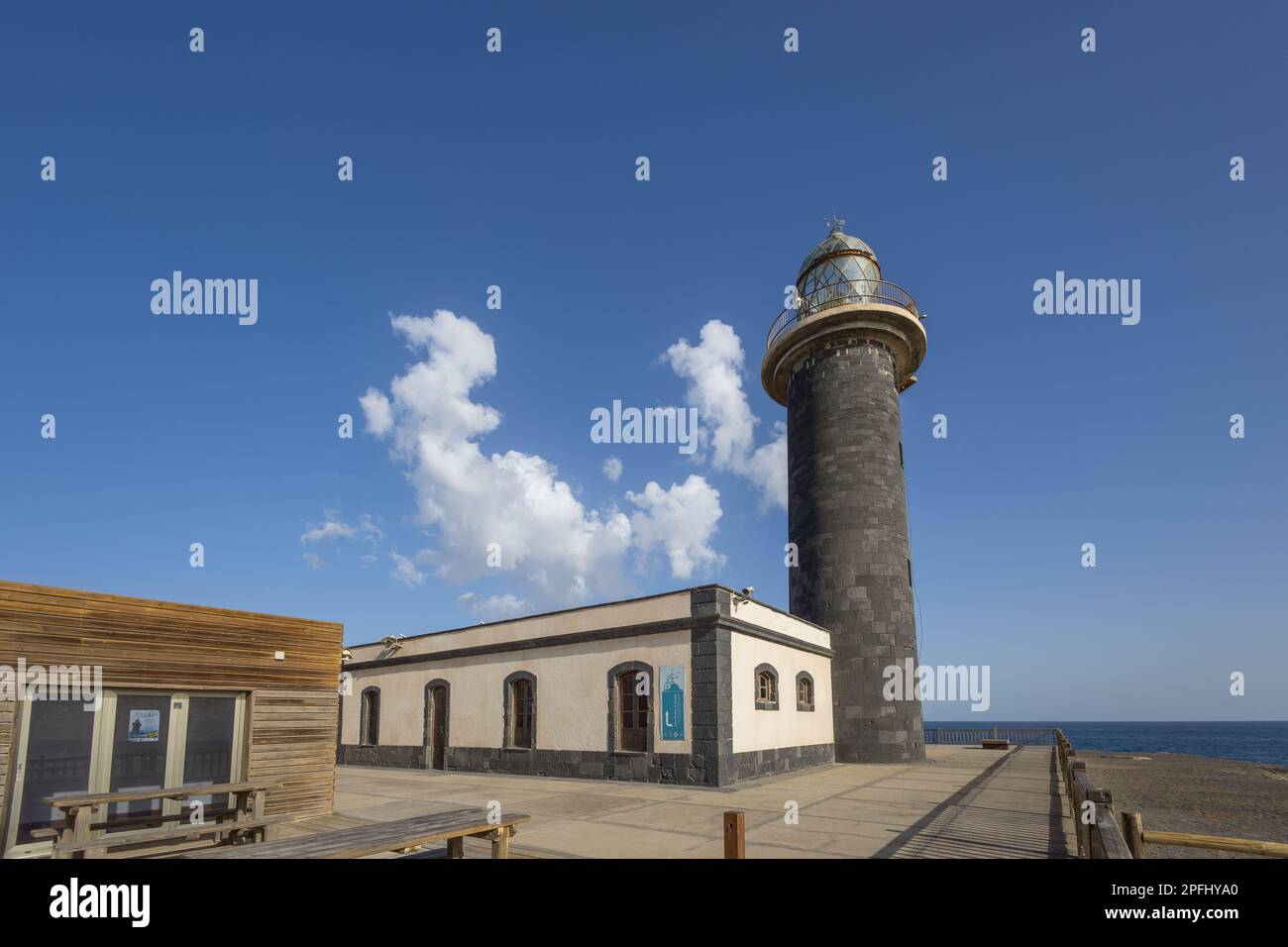 Leuchtturm Faro punta de Jandia im Südwesten der Insel Fuerteventura auf den Kanarischen Inseln Stockfoto