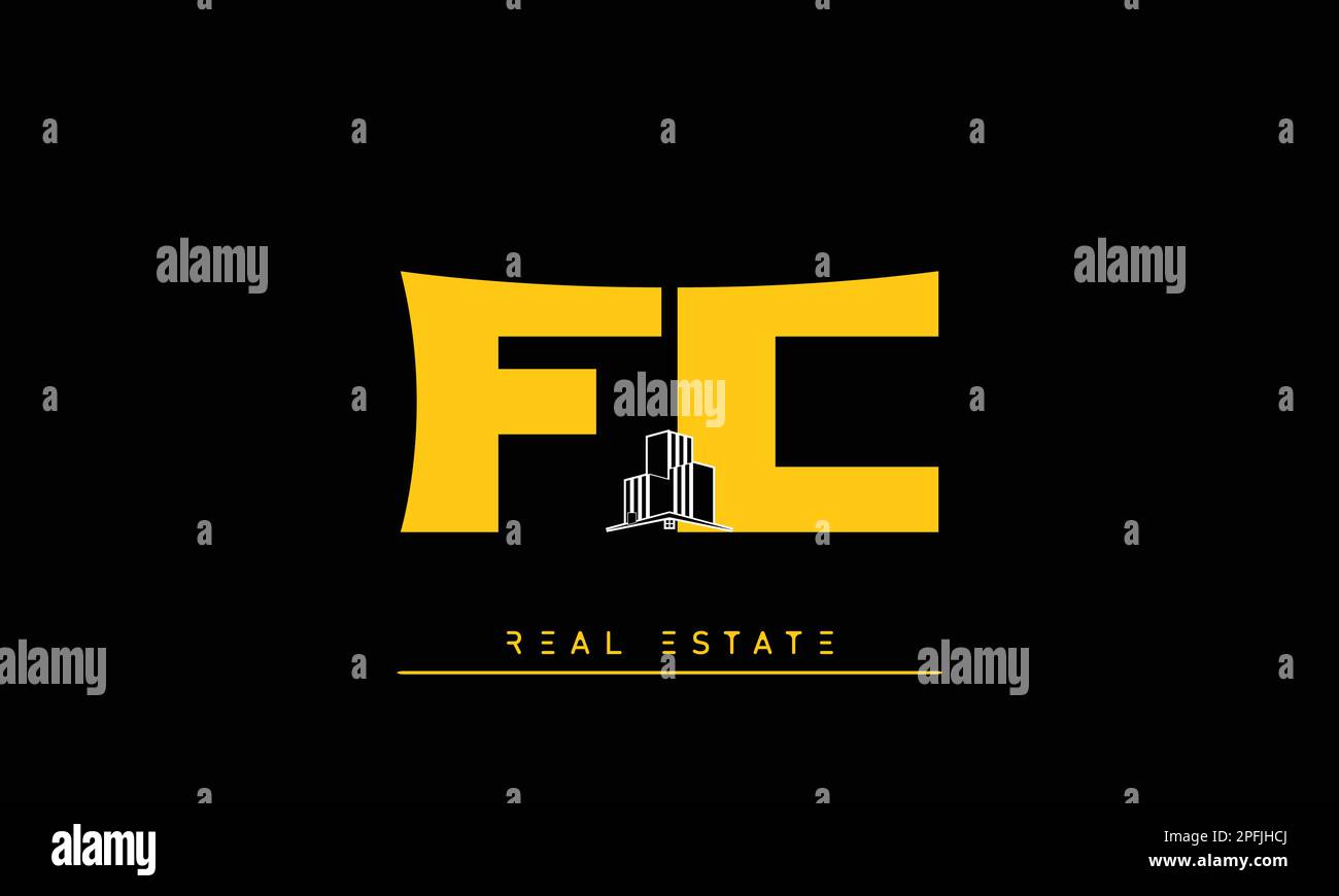 Immobilienbriefe Initialen Monogramm Logo FC , CF Stock Vektor