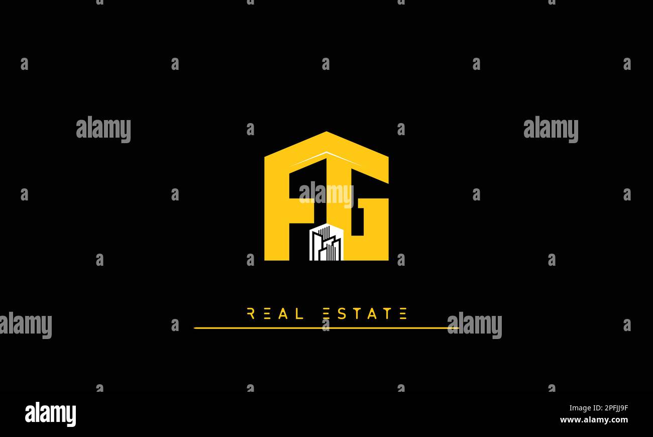 Immobilienbriefe Initialen Monogramm Logo FG , GF Stock Vektor