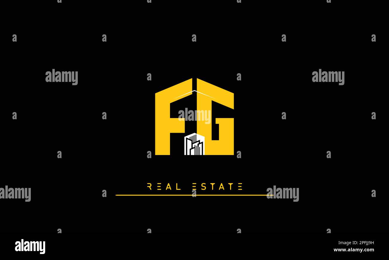 Immobilienbriefe Initialen Monogramm Logo FG , GF Stock Vektor