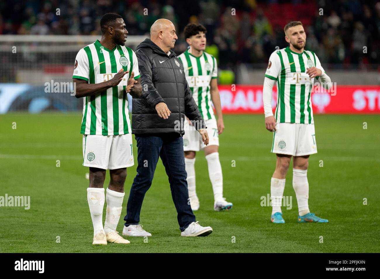 Budapest, Ungarn. 16h, März 2023. Cheftrainer Stanislav Cherchesov von Ferencvaros, gesehen nach dem Spiel der UEFA Europa League zwischen Ferencvaros und Bayer Leverkusen in der Groupama Arena in Budapest. (Foto: Gonzales Photo - Balazs Popal). Stockfoto