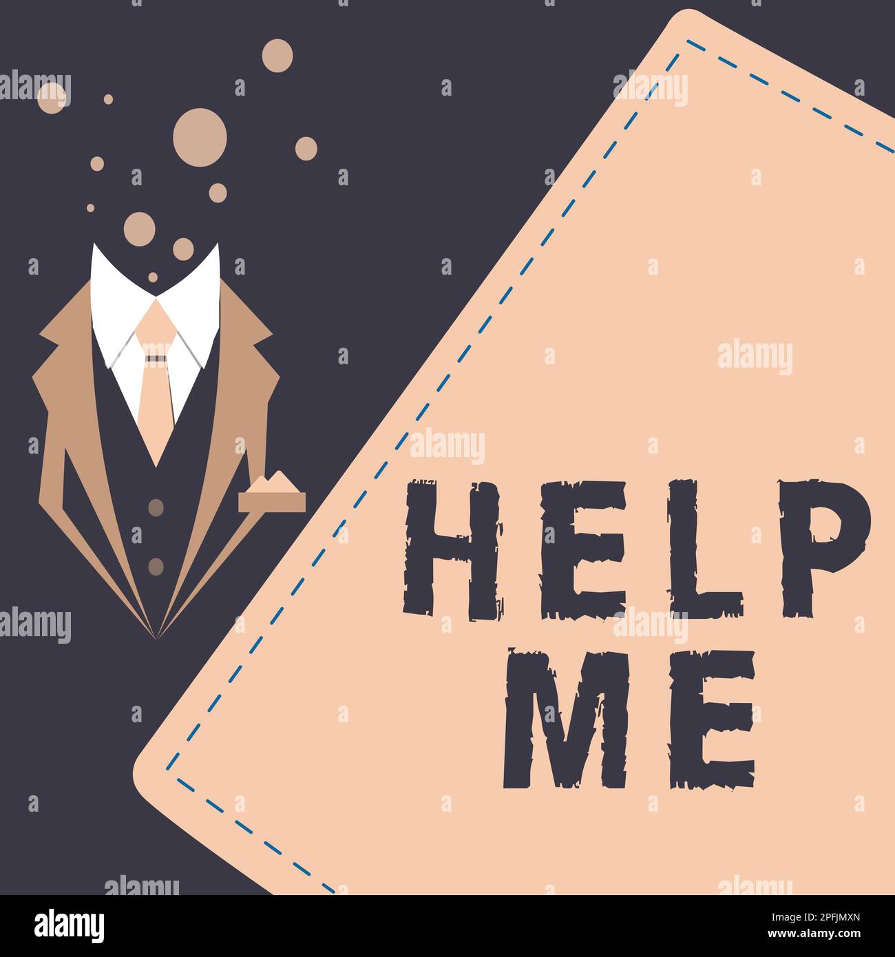 Schreiben Text anzeigen Hilf mir. Geschäftsübersicht Bitte um Unterstützung durch einen Mitarbeiter, der nach IT Teamwork Volunteer ruft Stockfoto