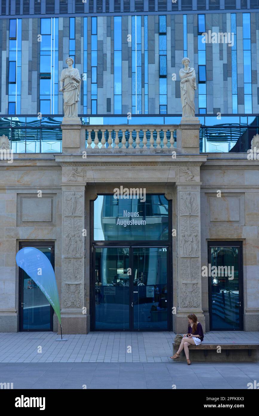 Neuaugusteum, Universität, Augustplatz, Leipzig, Sachsen, Deutschland, Europa Stockfoto