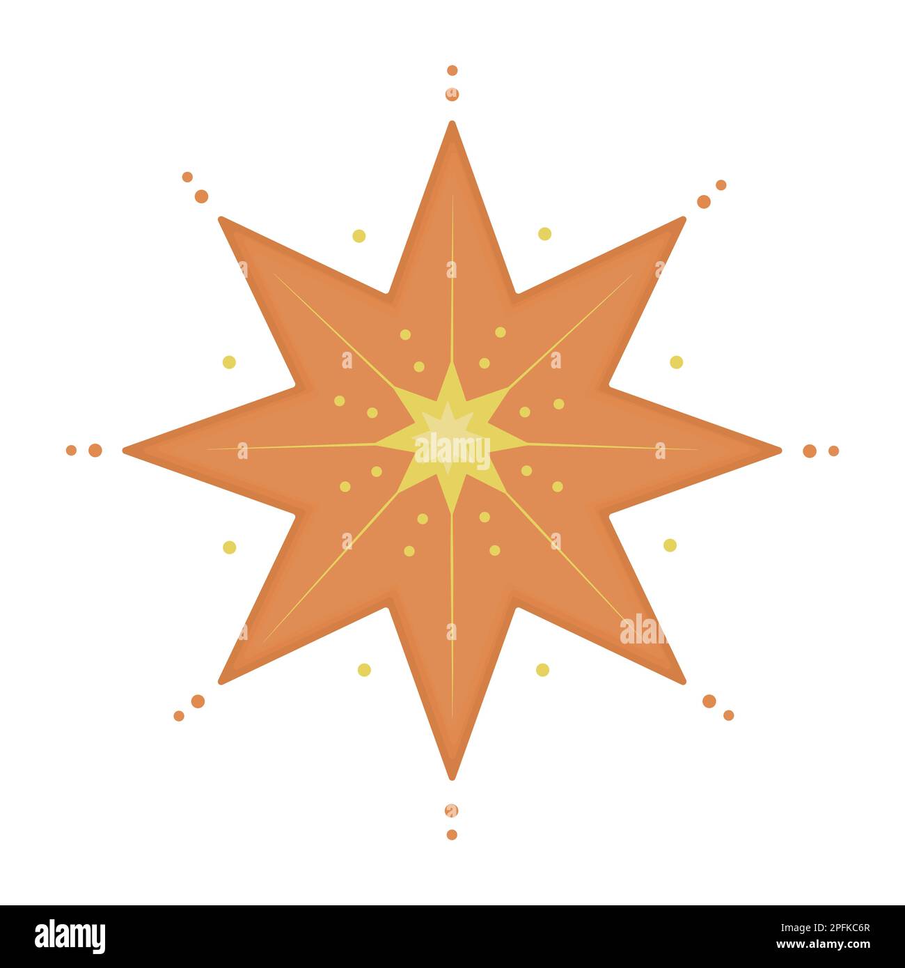 Niedlich dekorierte Sterne, Orange und Gelb Stock Vektor