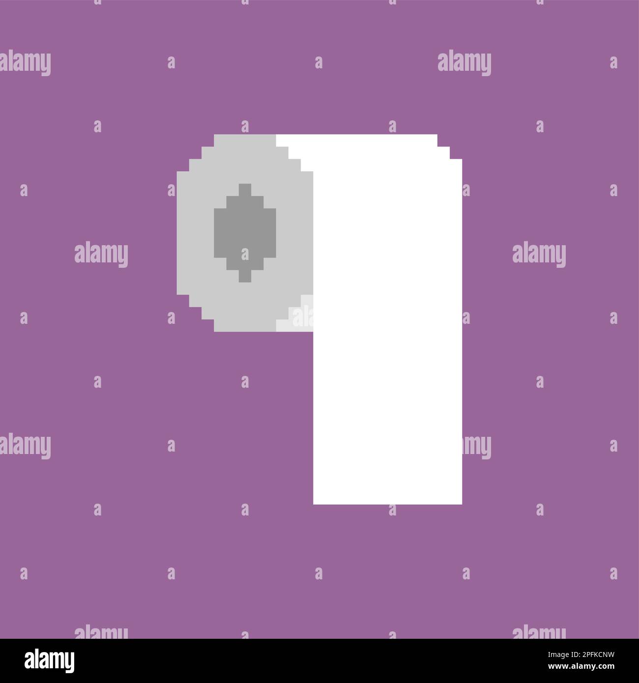 Toilettenpapierrolle Pixel Art. 8 Bit Toilettenpapier pixeliert Stock Vektor