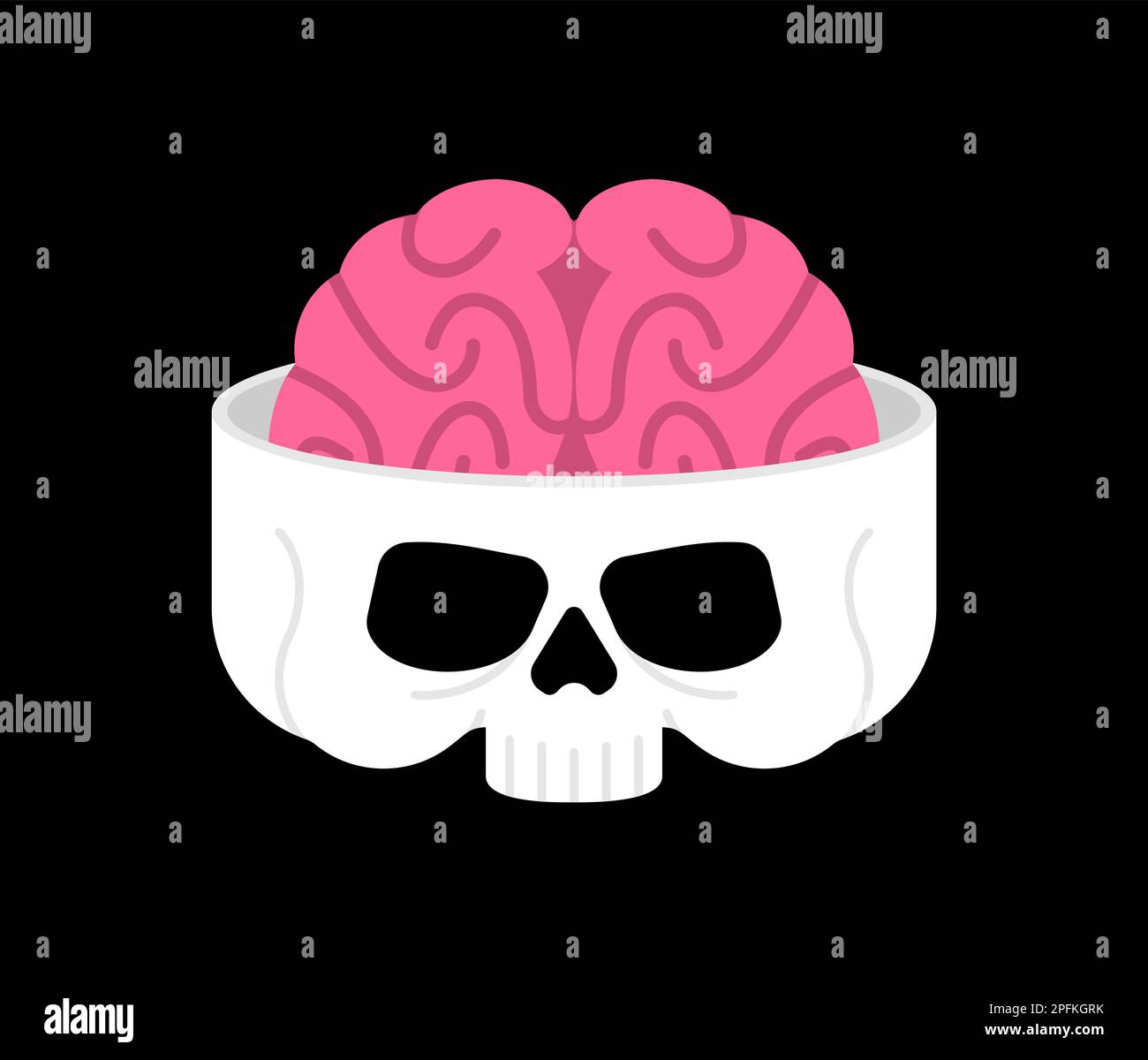 Gehirn in der Schädelplatte. Vektordarstellung Stock Vektor