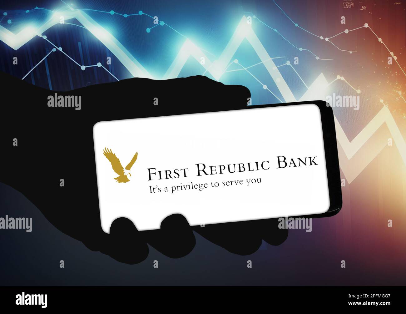 First Republic Bank – Smartphone-Anwendung Stockfoto