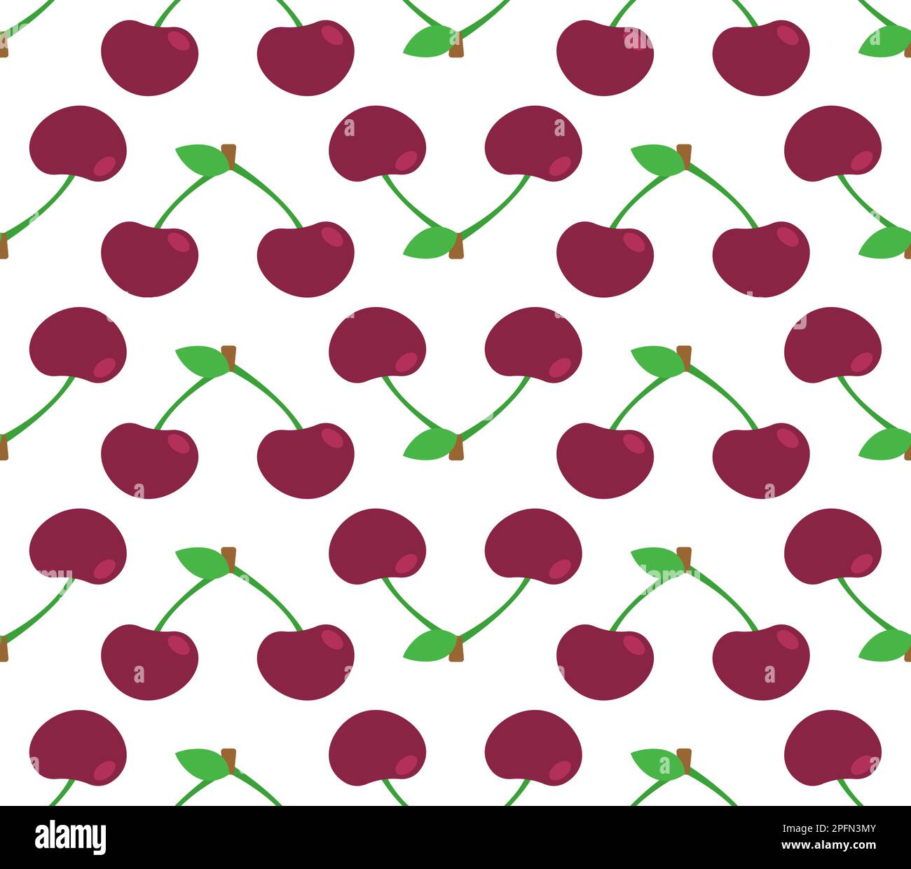 Nahtloses Kirschmuster. Kirschen-Hintergrund. Dekorationsartikel aus Kindergewebe Stock Vektor