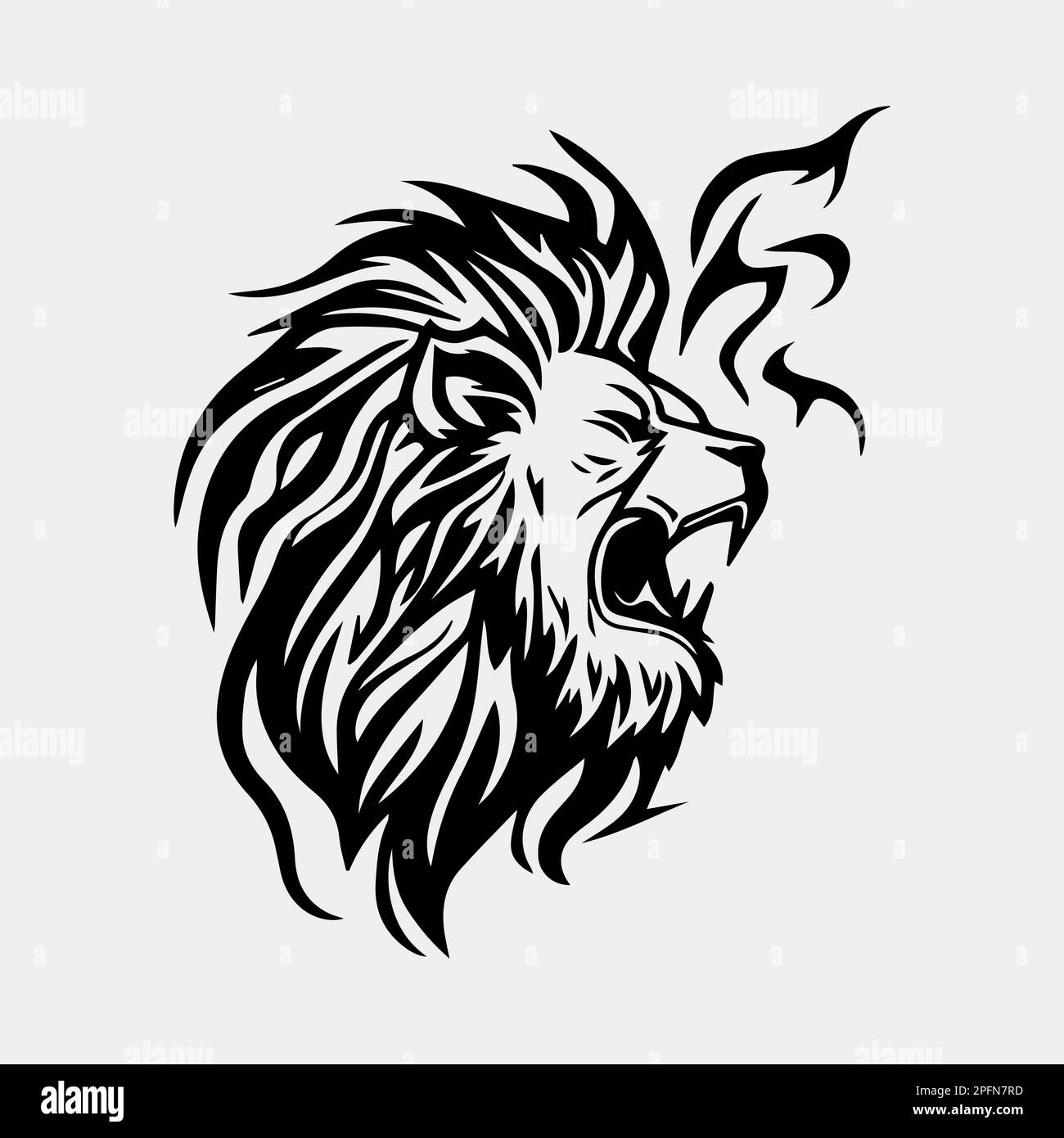 Lion Flame Fire Logo Sport Esport Maskottchen Design Vector Stock Vektor