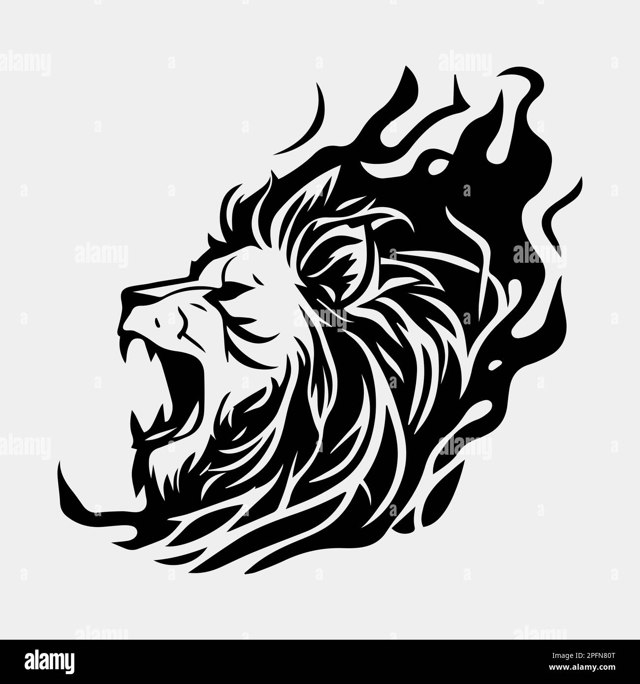 Lion Flame Fire Logo Sport Esport Maskottchen Design Vector Stock Vektor