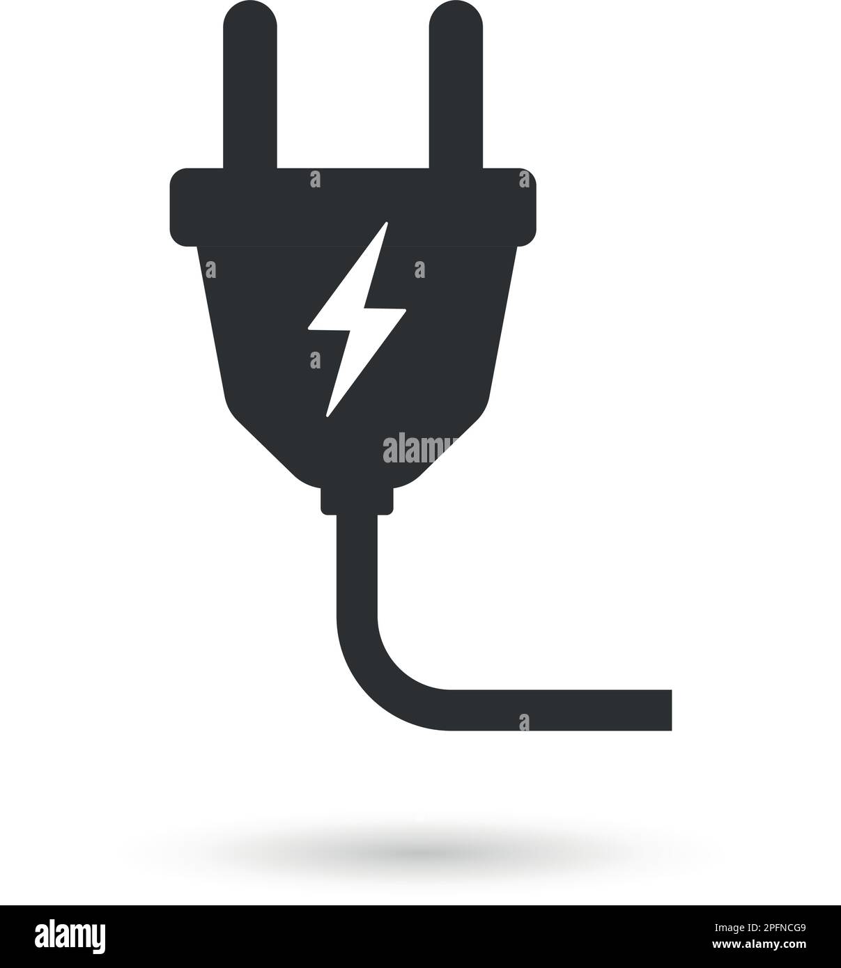 Steckdose mit Steckersymbol in flacher Ausführung. Vektordarstellung des Verbindungssymbols auf isoliertem Hintergrund. 404 Fehler beim Signieren des Geschäftskonzepts. Stock Vektor