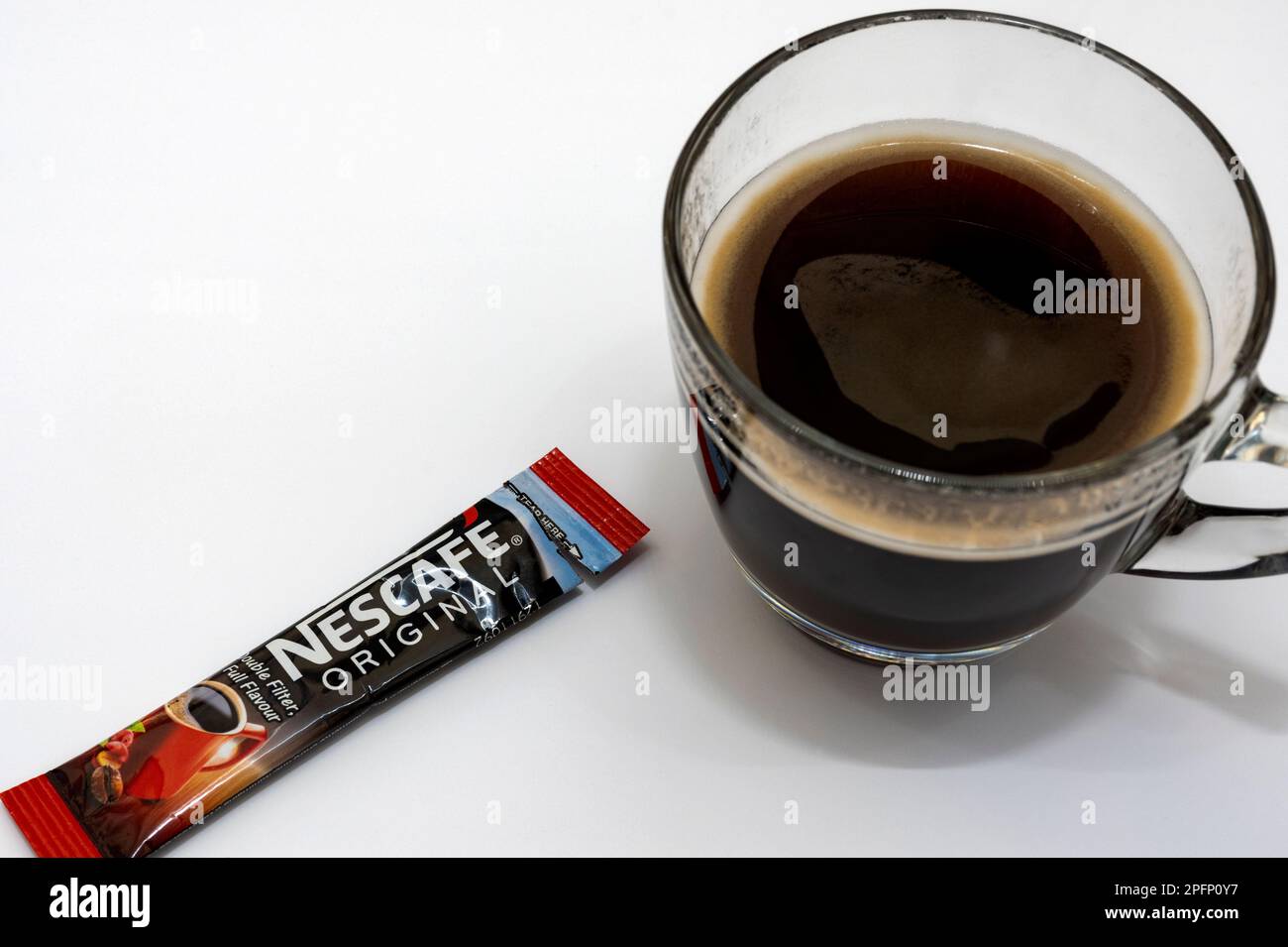Nescafe Original-Kaffeebeutel Stockfoto