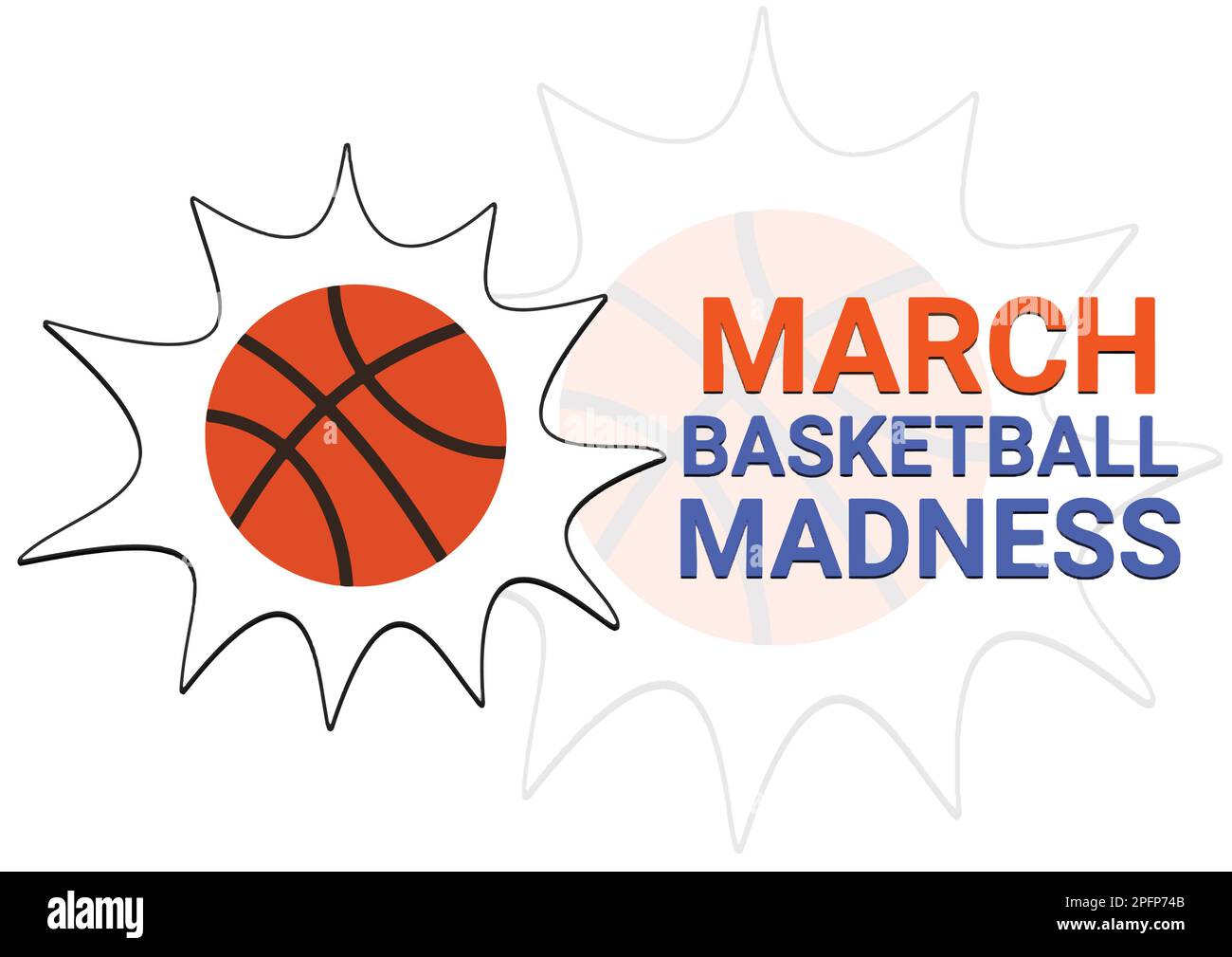 März Basketball-Wahnsinn. Basketballturnier für Herren. Spielte jedes Frühjahr in den Vereinigten Staaten. Sportposter. Vektordarstellung Stock Vektor