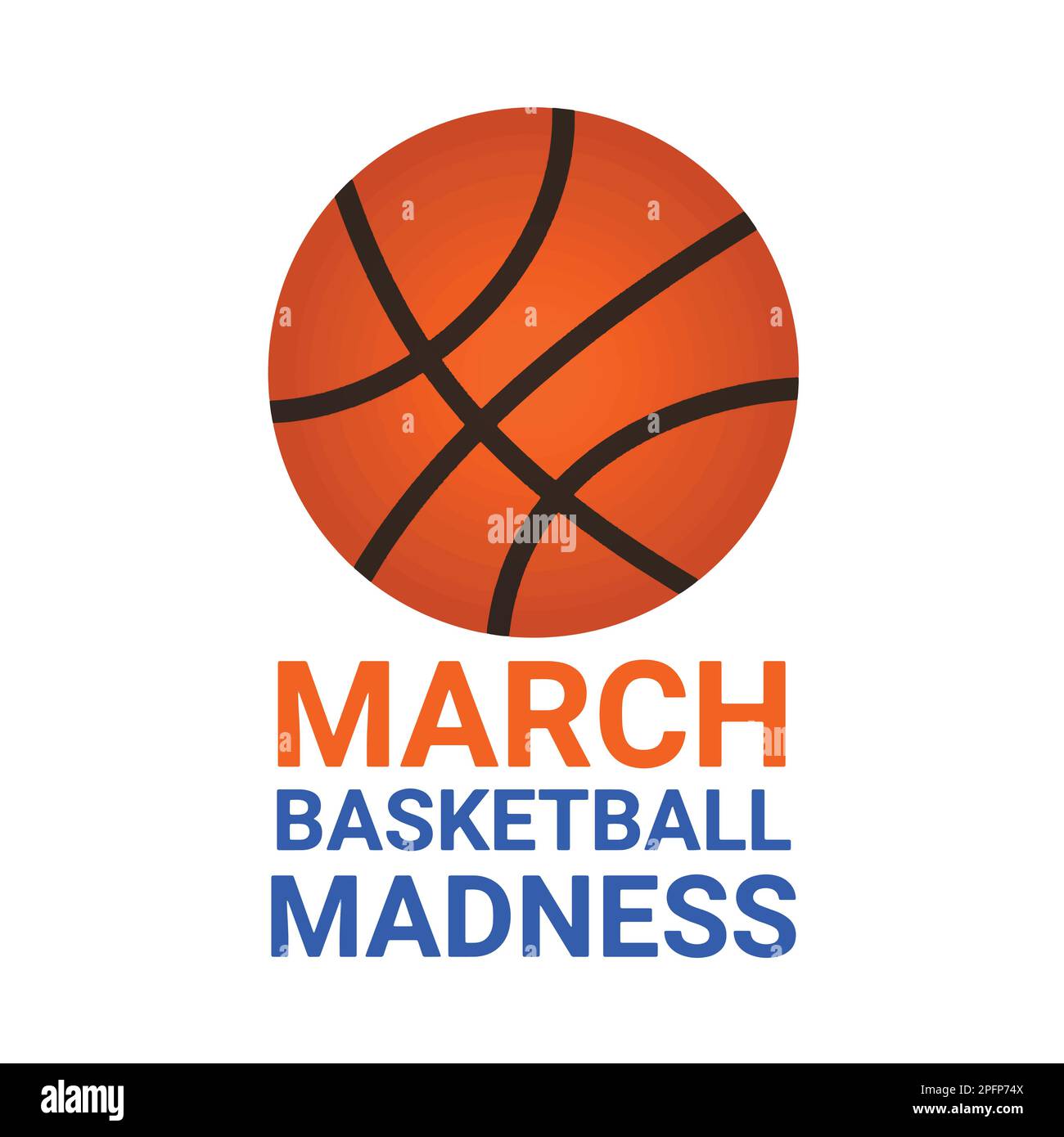 März Basketball-Wahnsinn. Basketballturnier für Herren. Spielte jedes Frühjahr in den Vereinigten Staaten. Sportposter. Vektordarstellung Stock Vektor