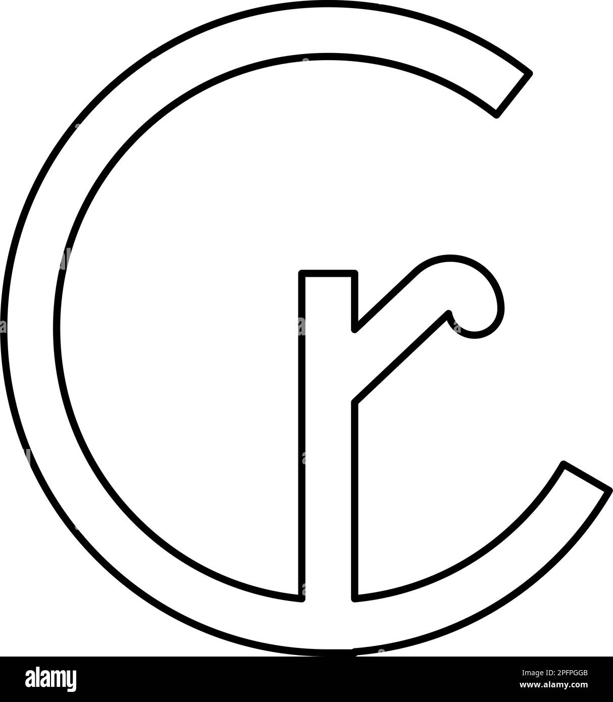 Symbol Cruzeiro Währungszeichen brasilianische Geldkontur Umrisslinie Symbol schwarze Farbe Vektor Abbildung dünnes flaches Bild einfach Stock Vektor