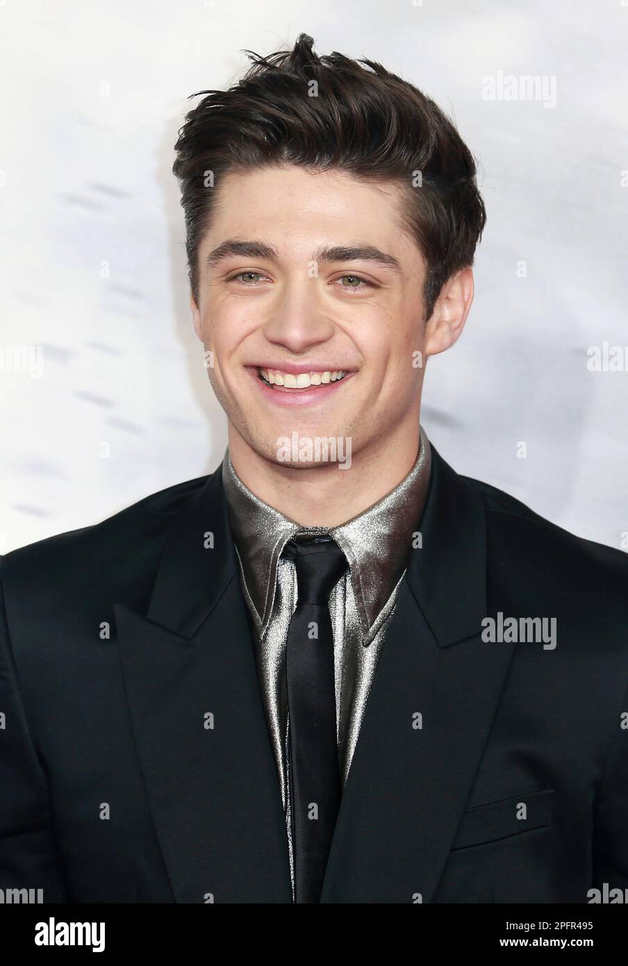 Asher Angel nimmt an der britischen Sondervorführung von „Shazam! Fury of the Gods am Cineworld Leicester Square in London. (Foto: Fred Duval / SOPA Images/Sipa USA) Stockfoto