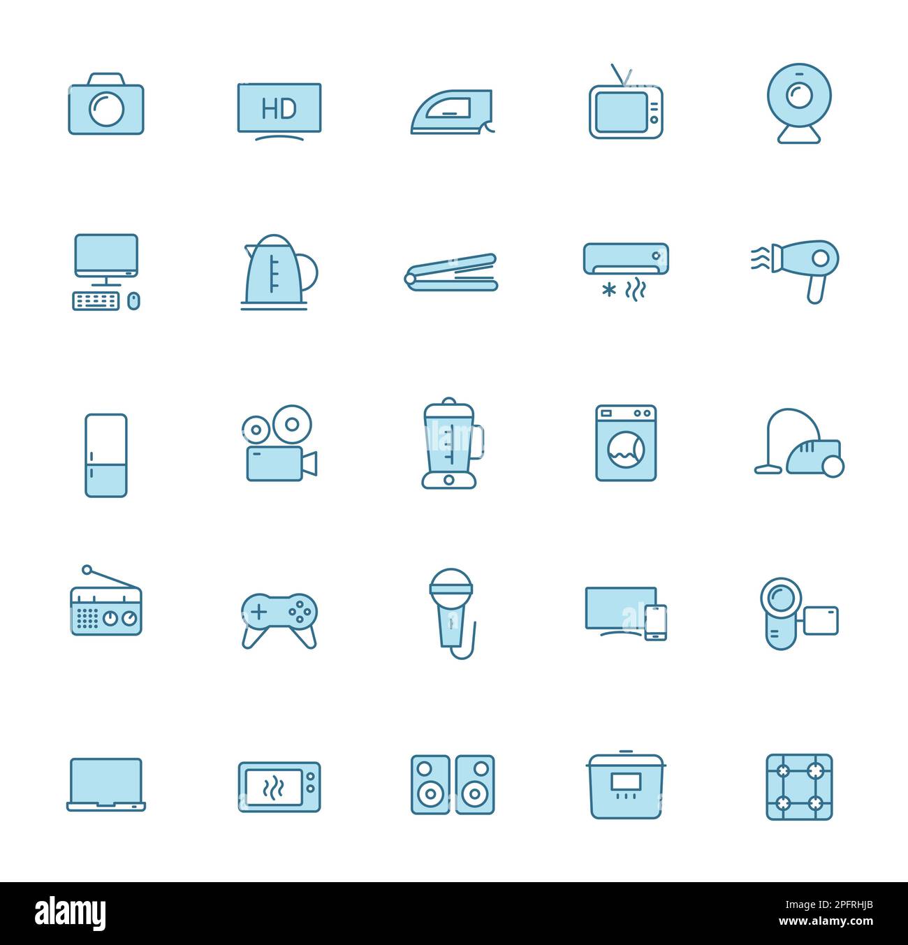 Linienvektorsymbole für Haushaltsgeräte Stock Vektor