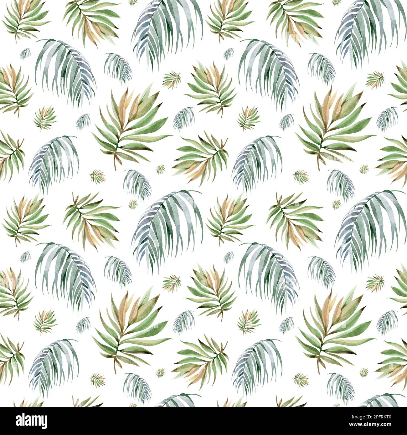 Nahtloses Aquarell-Muster. Blumiger Hintergrund tropische Blüten und Blätter mit Flamingo-Vögeln. Pflanzen und Blumen Australiens. Stockfoto