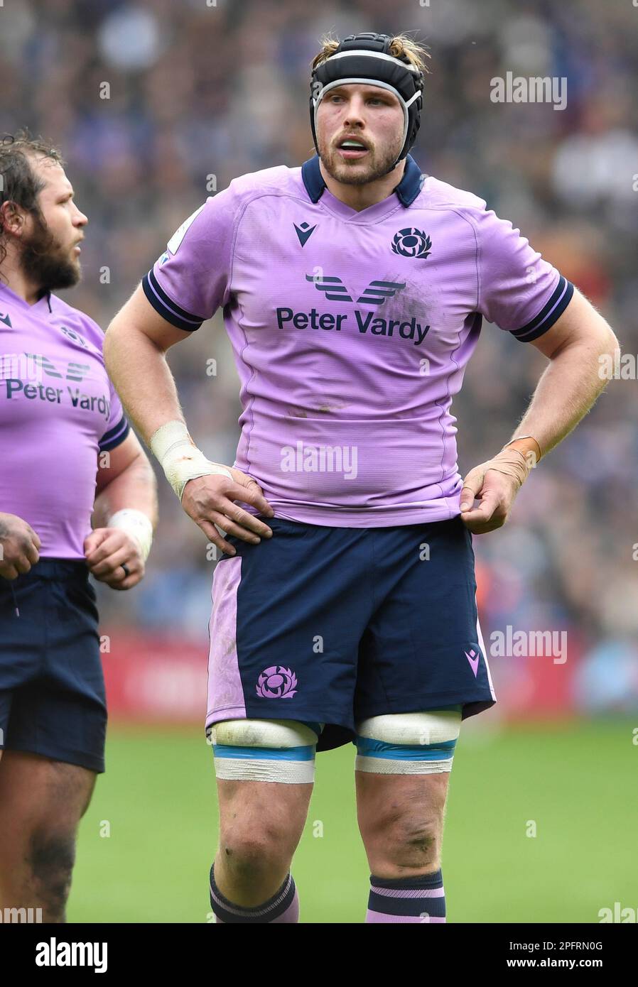 Edinburgh, Großbritannien. 18. März 2023. Jonny Gray aus Schottland beim Guinness 6 Nations Match im Murrayfield Stadium, Edinburgh. Der Bildausdruck sollte lauten: Neil Hanna/Sportimage Credit: Sportimage/Alamy Live News Stockfoto